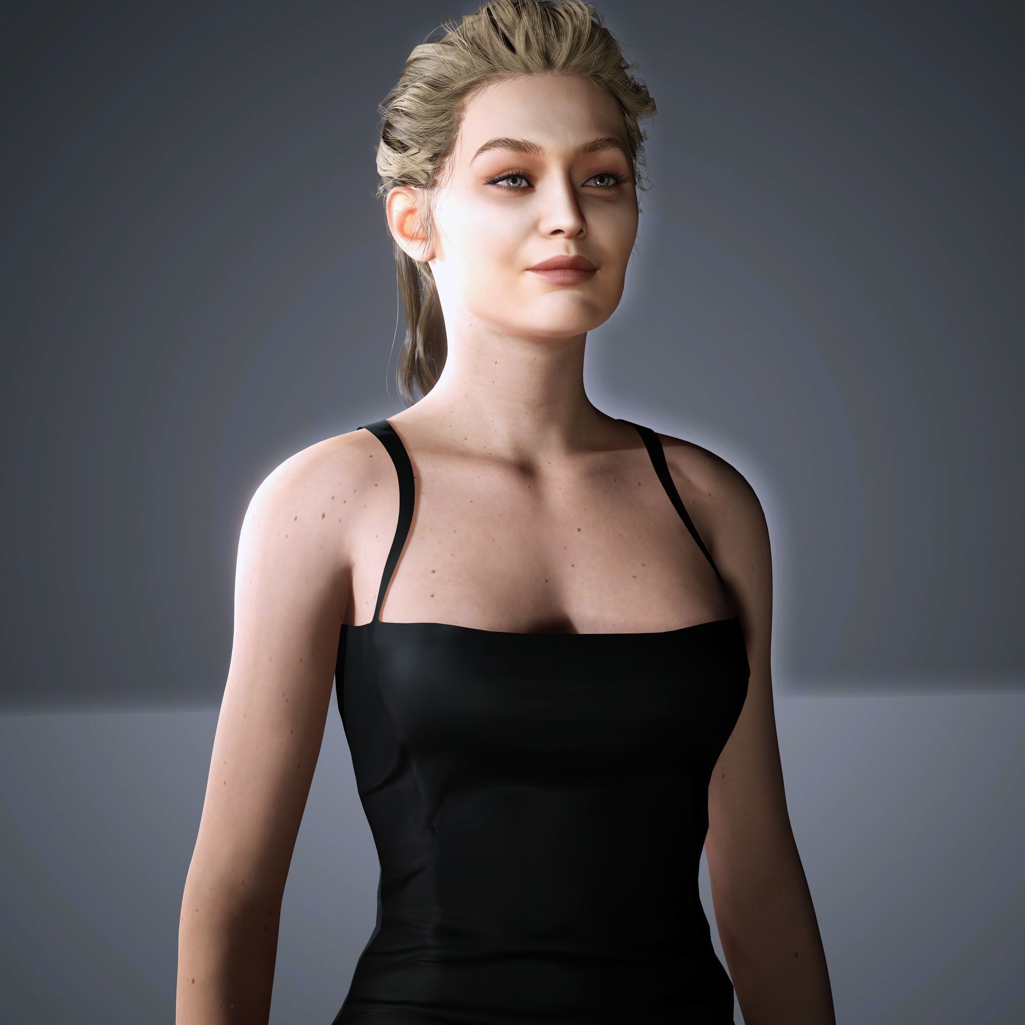 Gigi Hadid Character 3D Model Low-poly 3D model_7