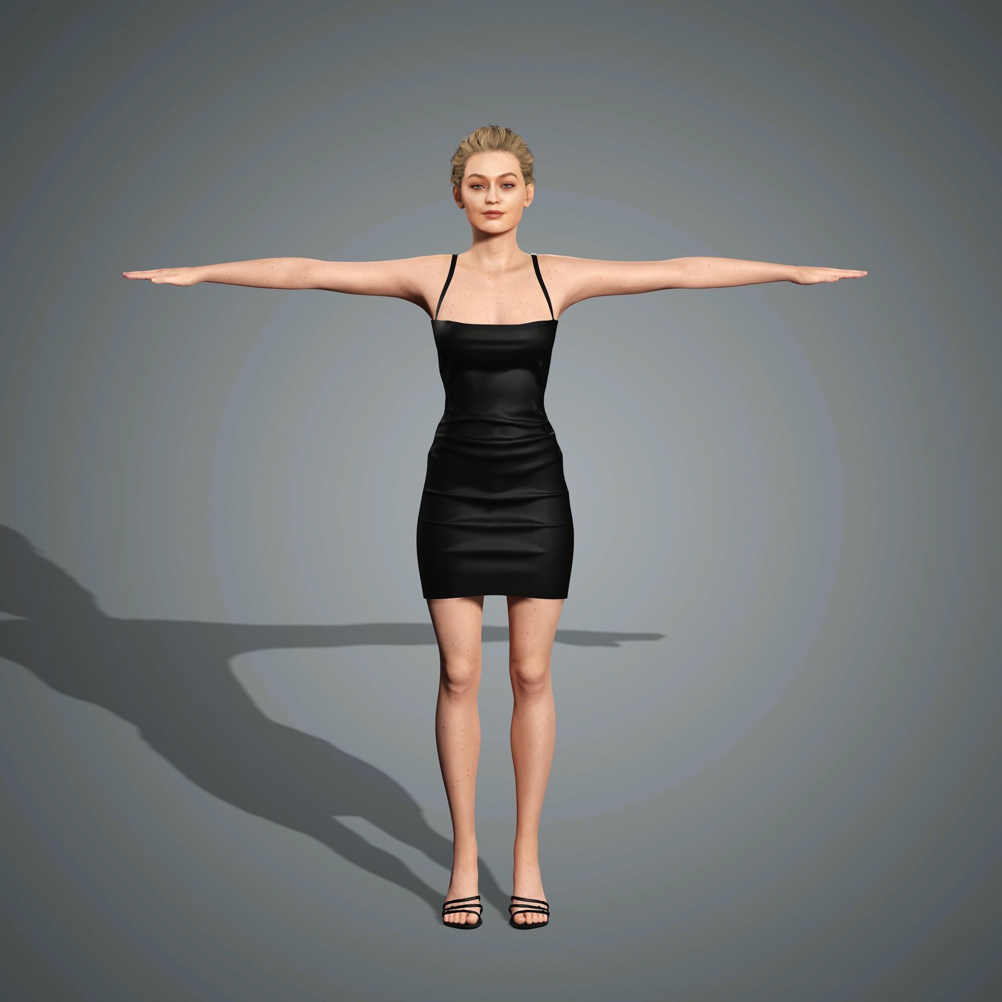 Gigi Hadid Character 3D Model Low-poly 3D model_14