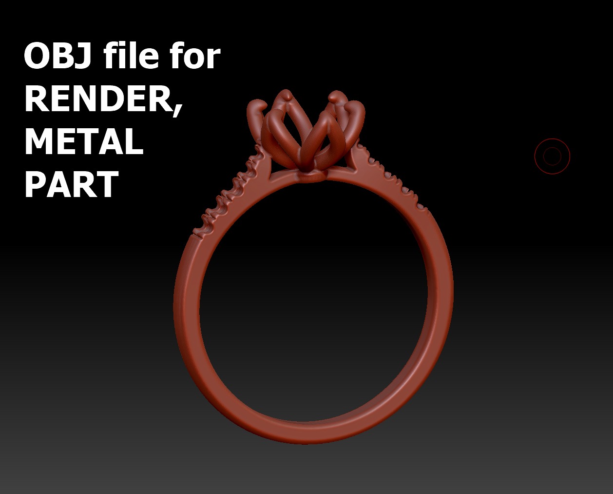 Tulip Head 8x6 Oval Stone Solitaire Engagement Ring 1ct Oval 3D print model_12
