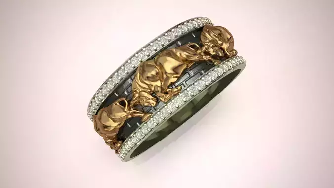 Bull Diamond Ring 3D print model