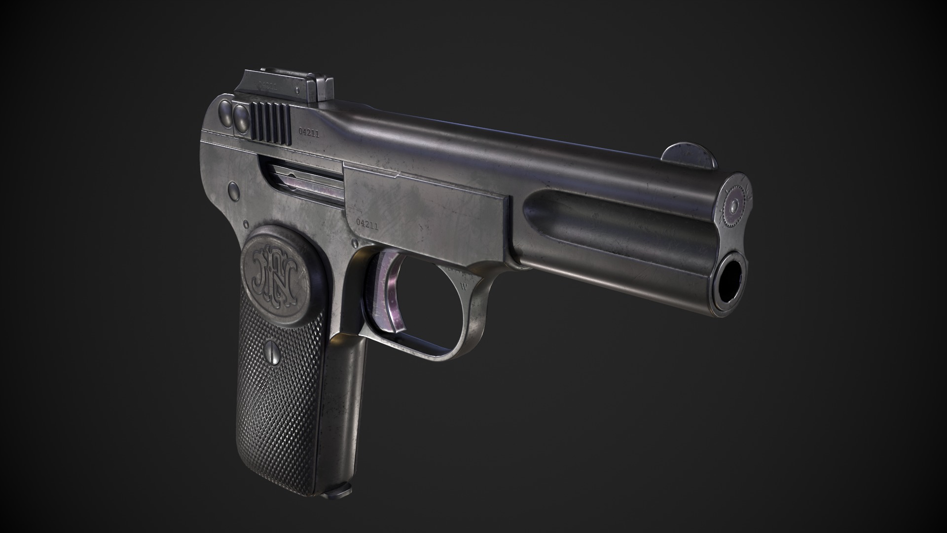 M1900 Browning No 1 Low-poly 3D model_5