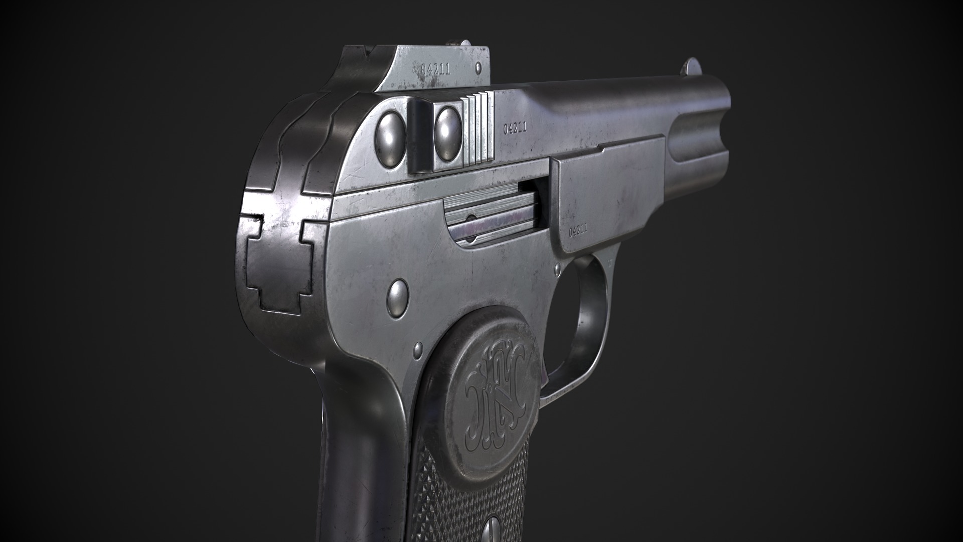 M1900 Browning No 1 Low-poly 3D model_10