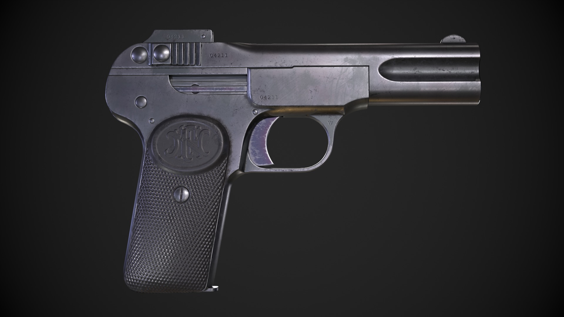 M1900 Browning No 1 Low-poly 3D model_4