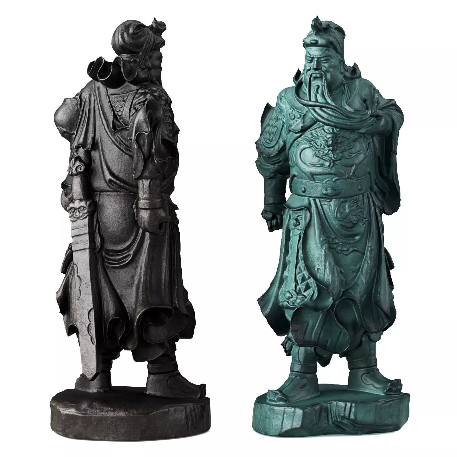 God Guan Yu sculpture Low-poly 3D model