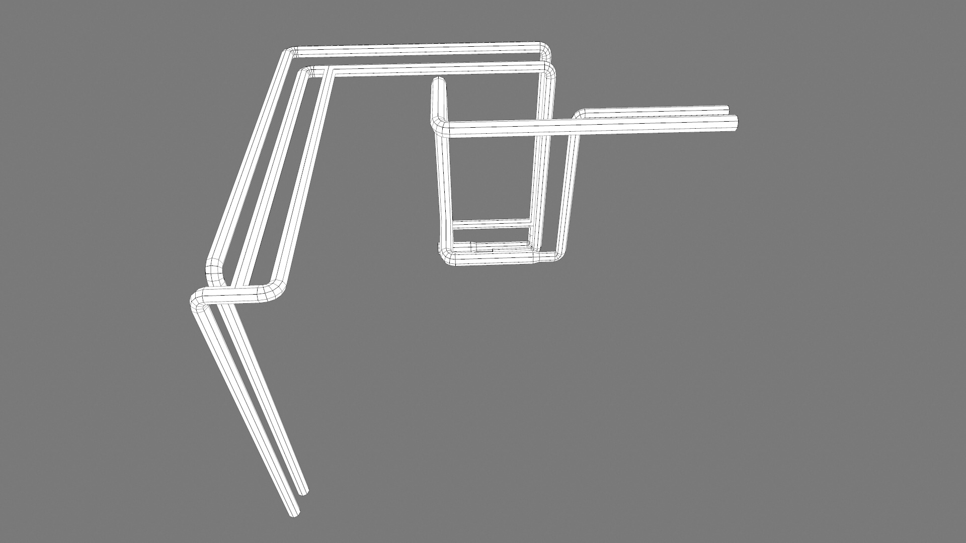 Metal Pipe With Arrow Low-poly 3D model_6