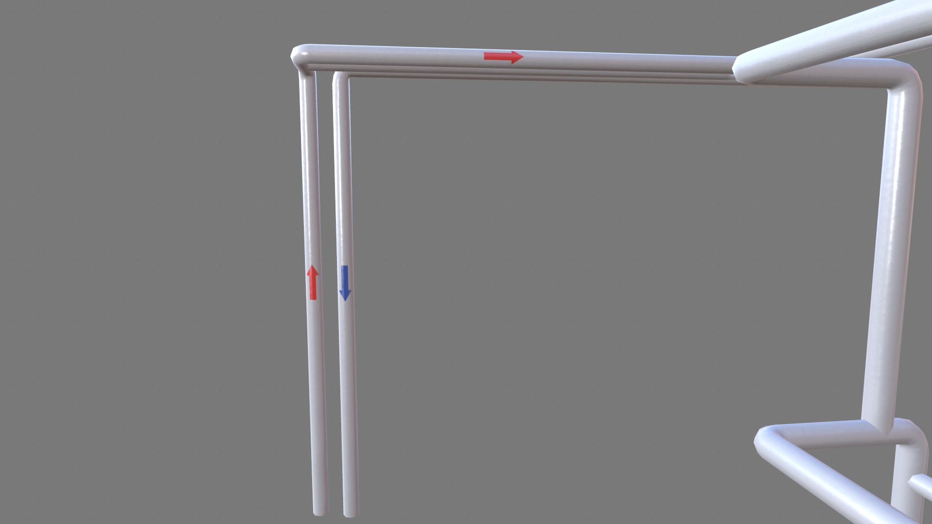 Metal Pipe With Arrow Low-poly 3D model_3