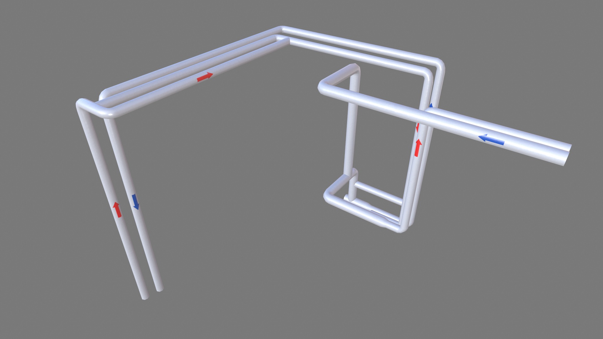 Metal Pipe With Arrow Low-poly 3D model_4