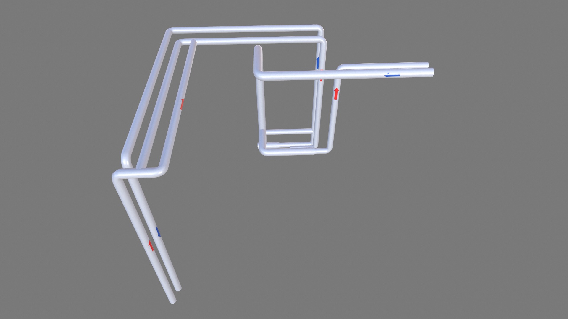 Metal Pipe With Arrow Low-poly 3D model_5