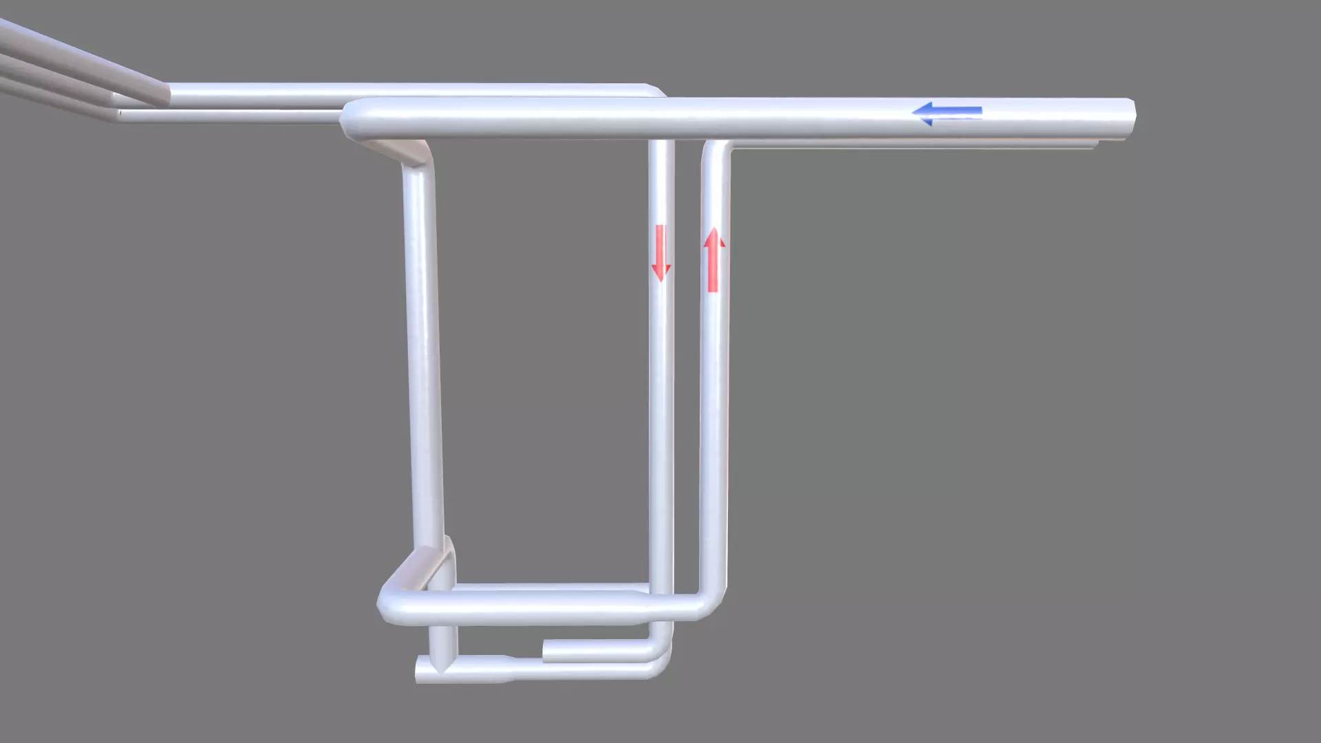 Metal Pipe With Arrow Low-poly 3D model_0