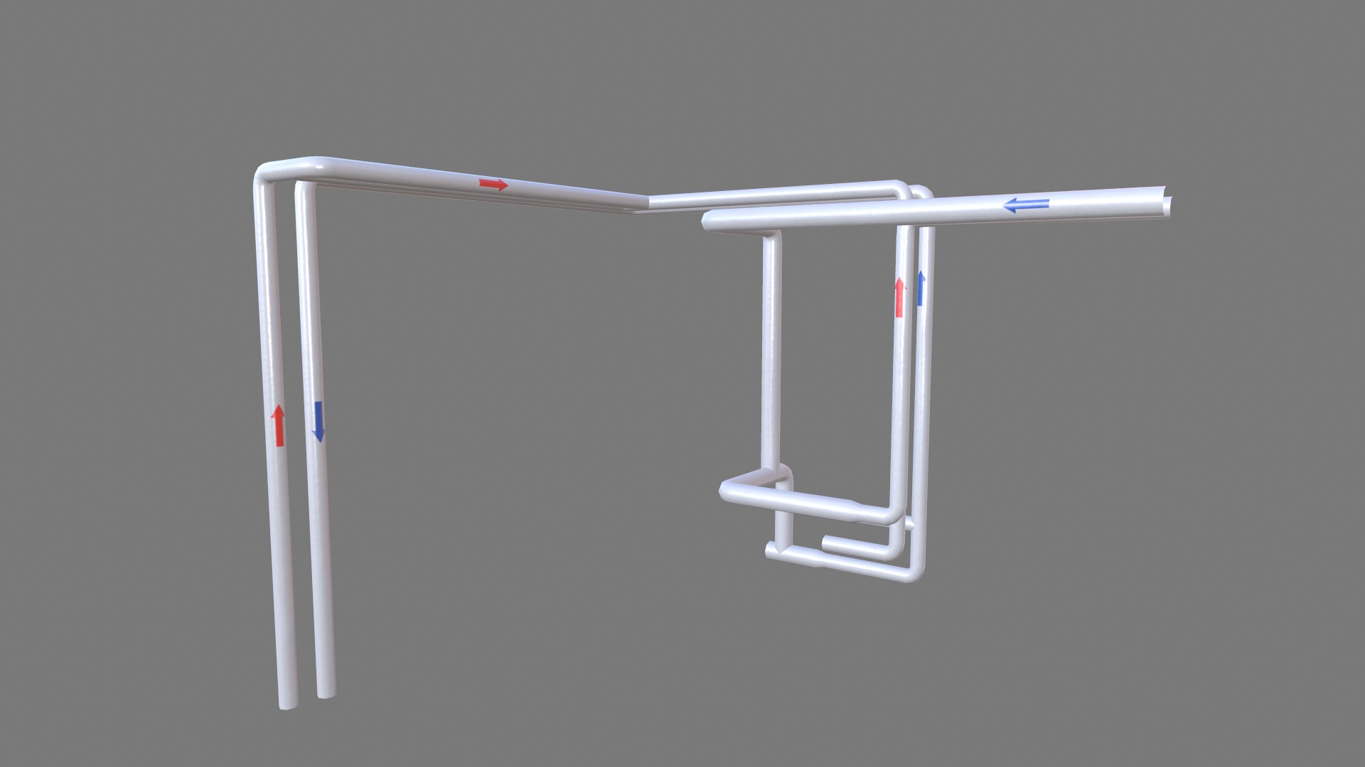 Metal Pipe With Arrow Low-poly 3D model_2