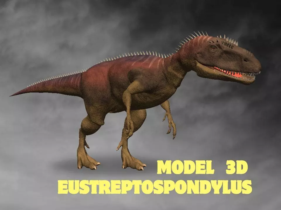 Eustreptospondylus Low-poly 3D model_0