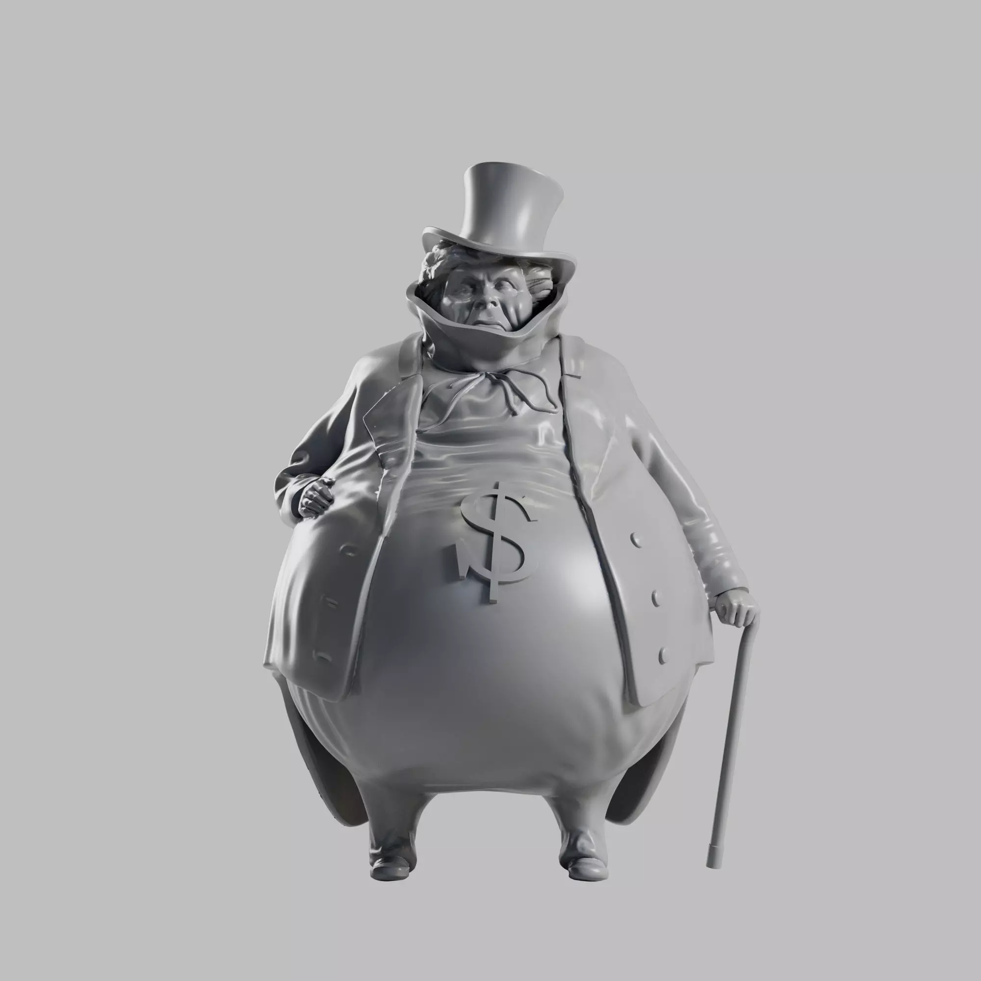 Money bag man 3D print model