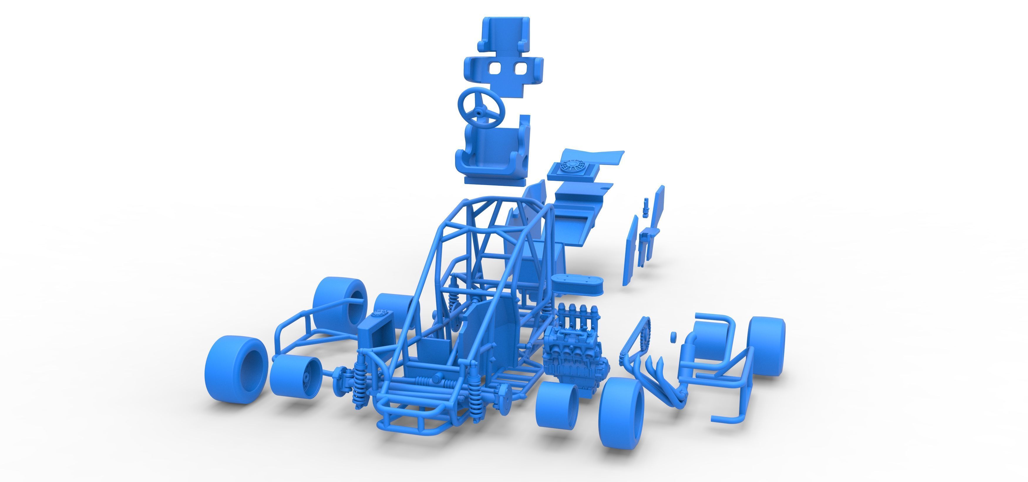 Pavement 600 Micro sprint car Scale 1 to 25 3D print model_58