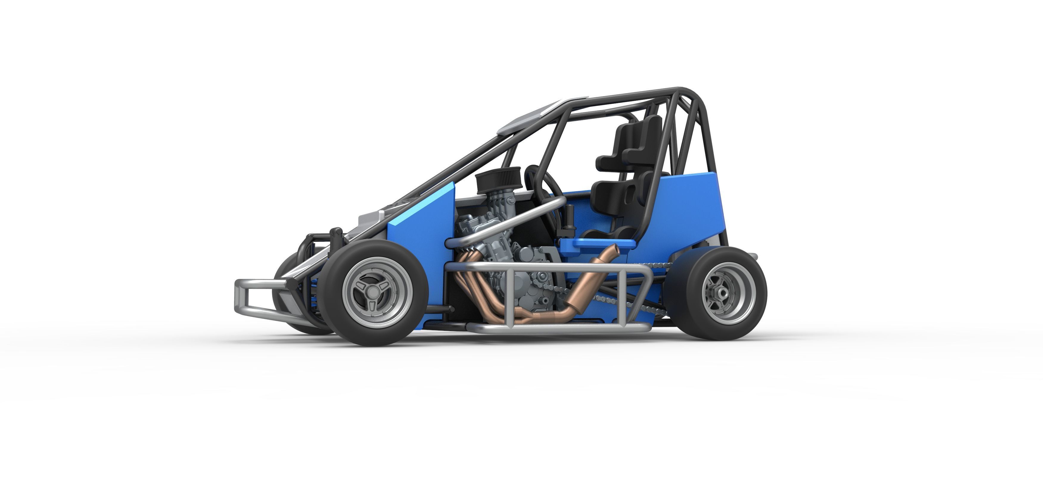 Pavement 600 Micro sprint car Scale 1 to 25 3D print model_2