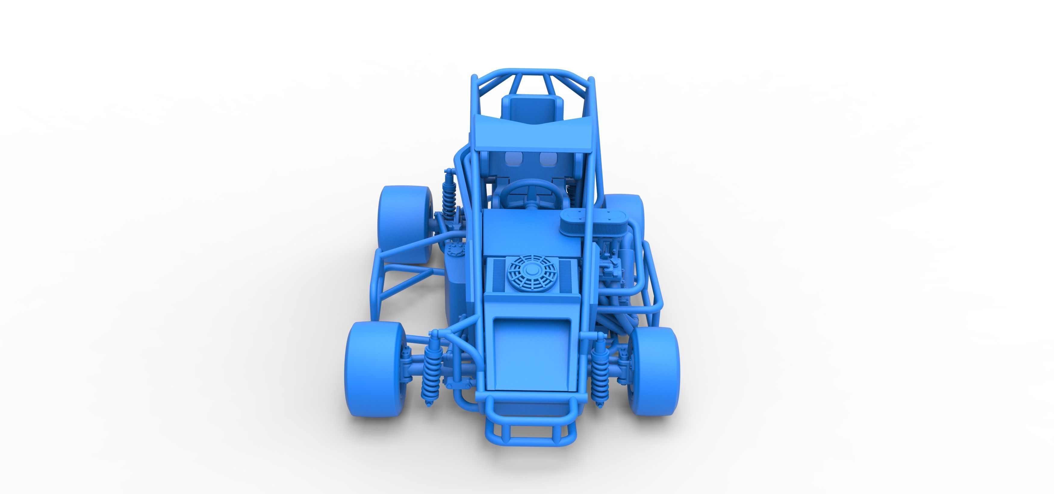 Pavement 600 Micro sprint car Scale 1 to 25 3D print model_35