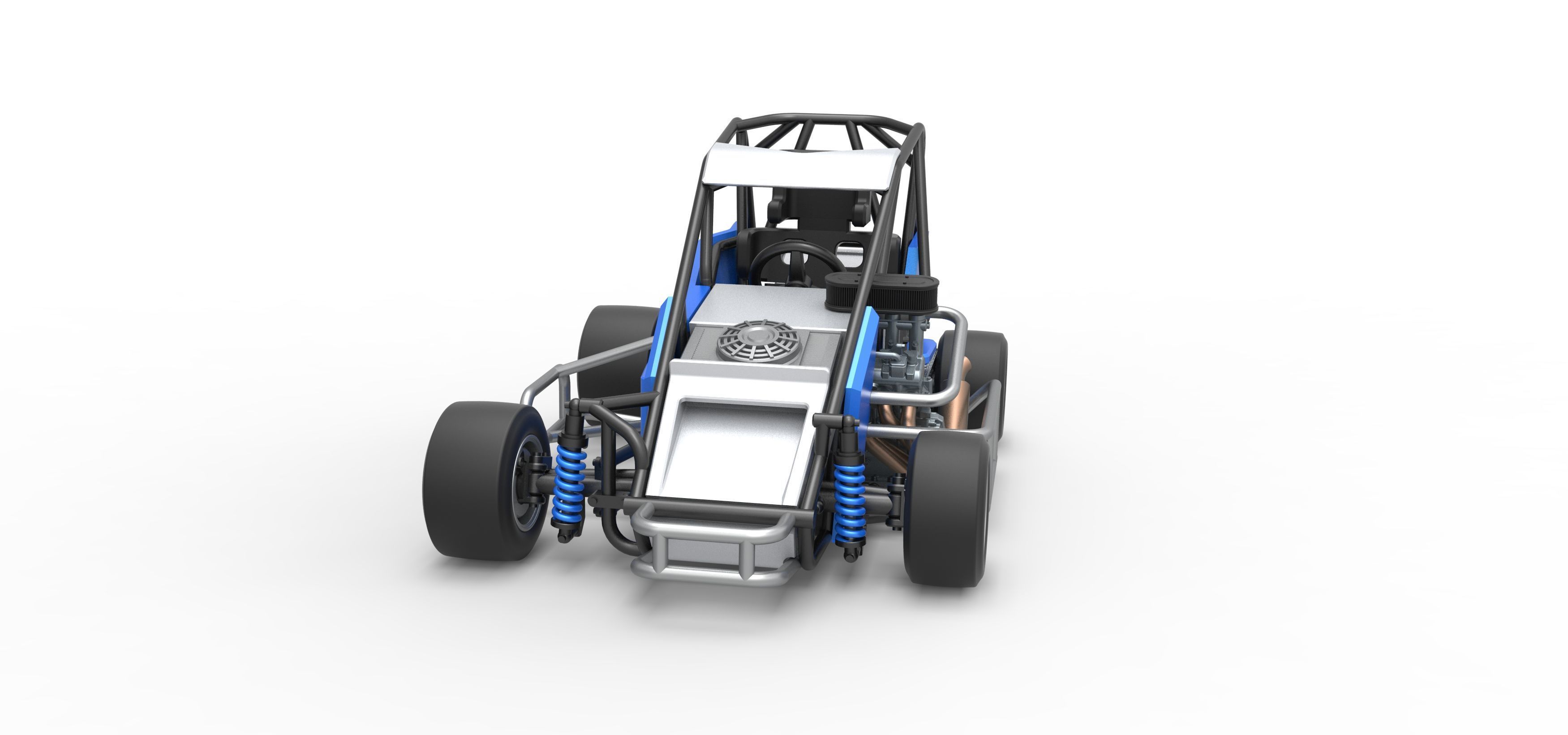 Pavement 600 Micro sprint car Scale 1 to 25 3D print model_5