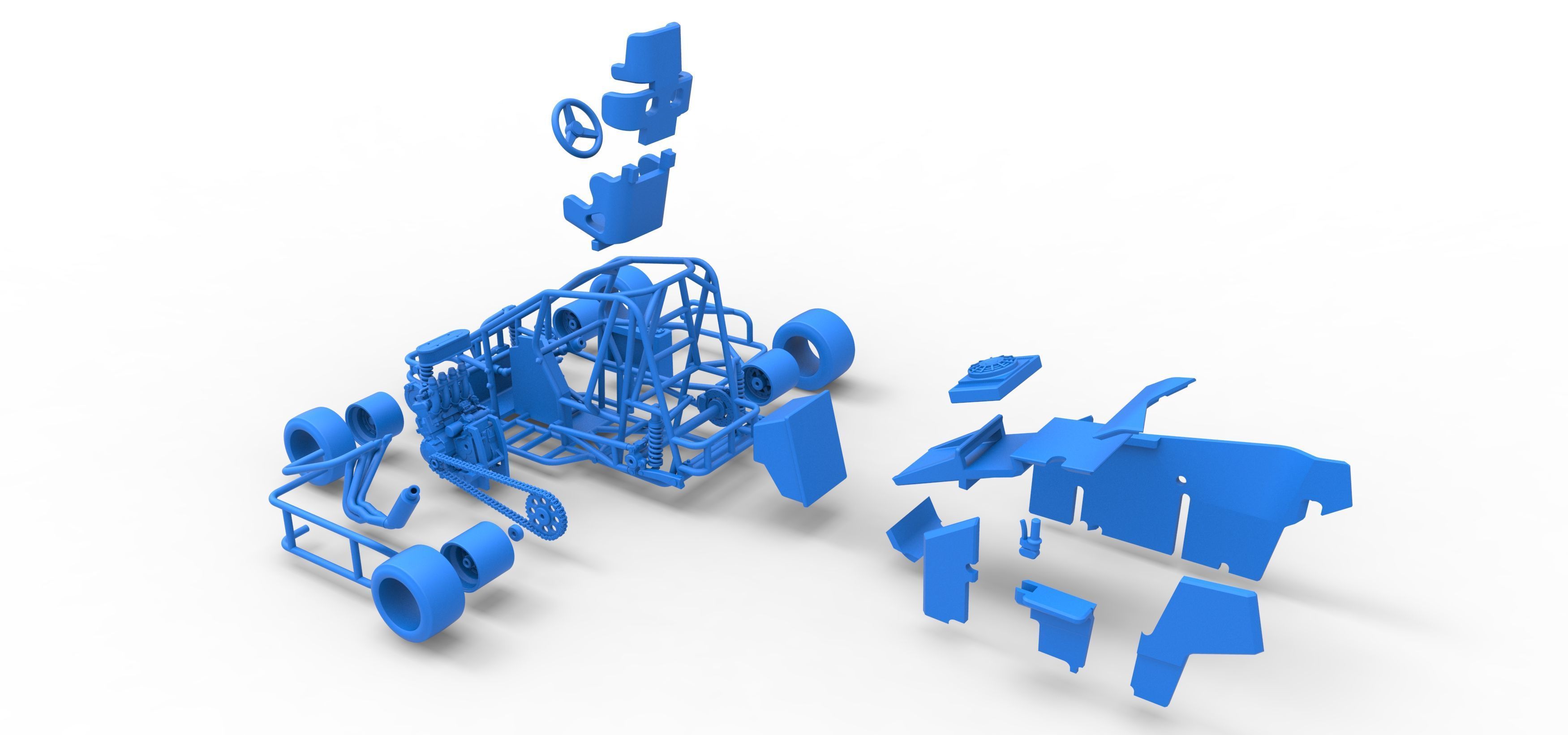 Pavement 600 Micro sprint car Scale 1 to 25 3D print model_61