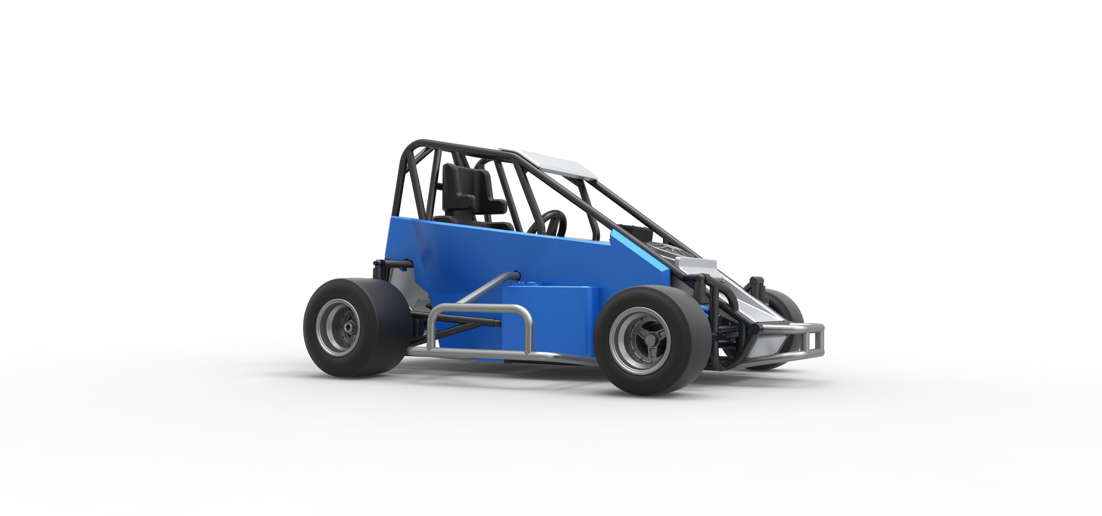Pavement 600 Micro sprint car Scale 1 to 25 3D print model_25