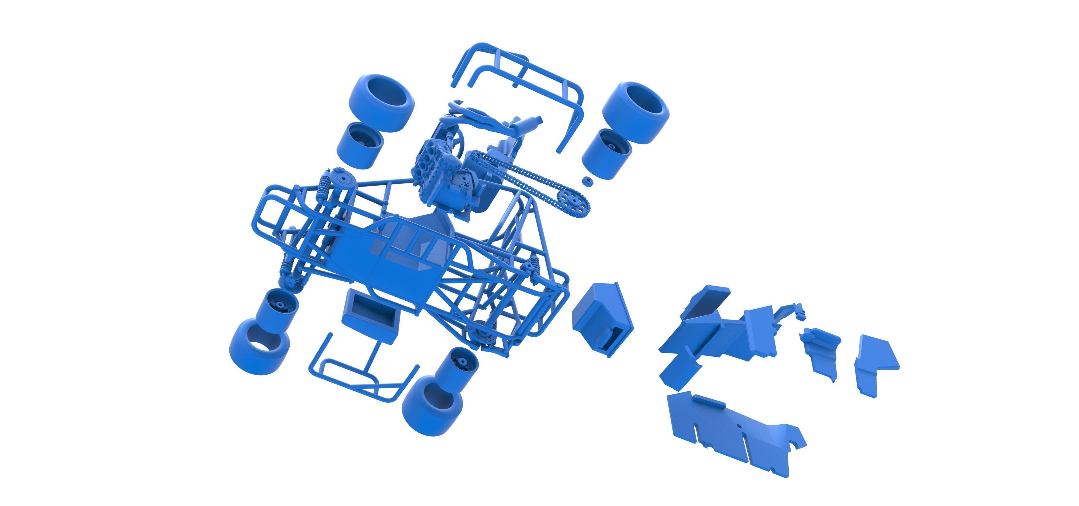 Pavement 600 Micro sprint car Scale 1 to 25 3D print model_57
