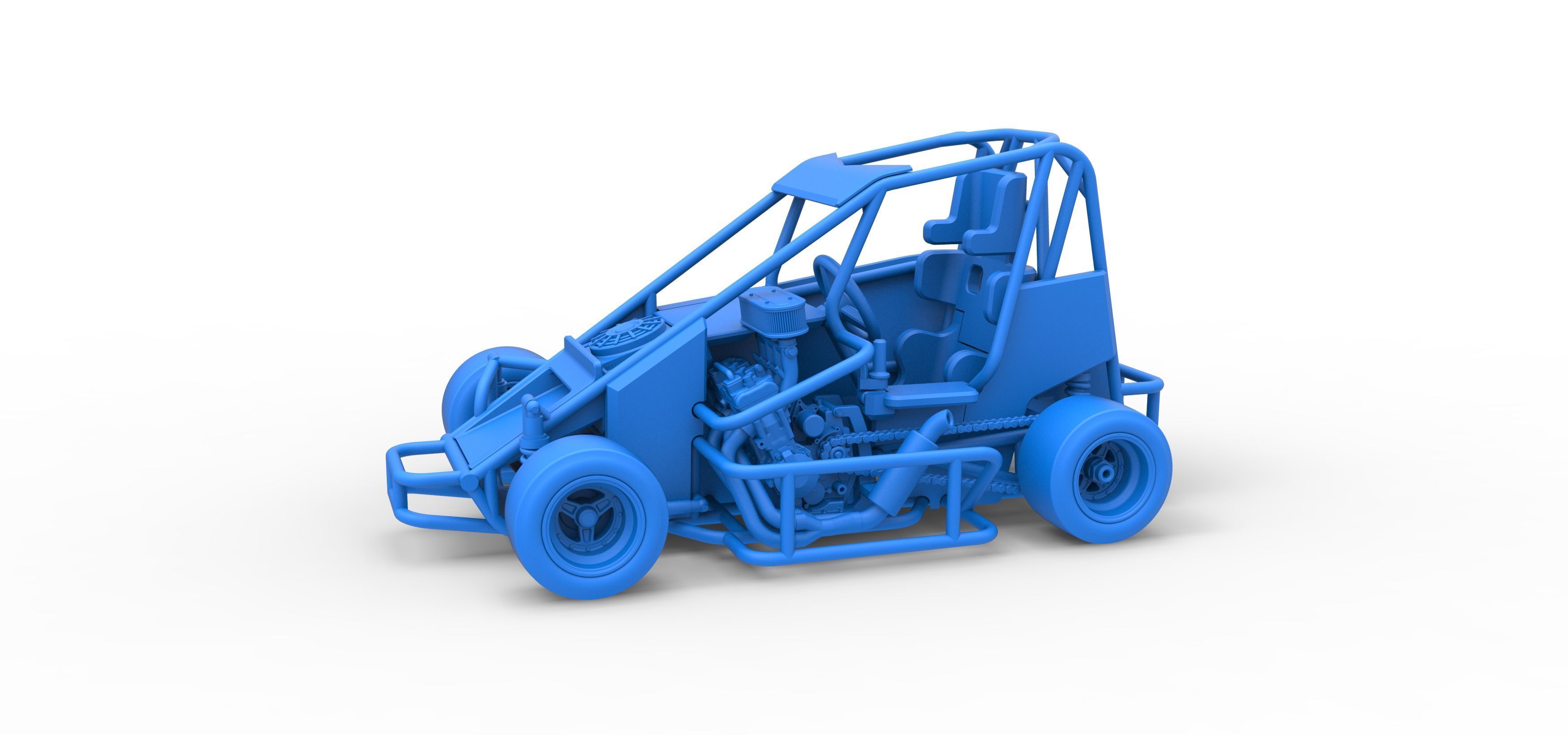 Pavement 600 Micro sprint car Scale 1 to 25 3D print model_28