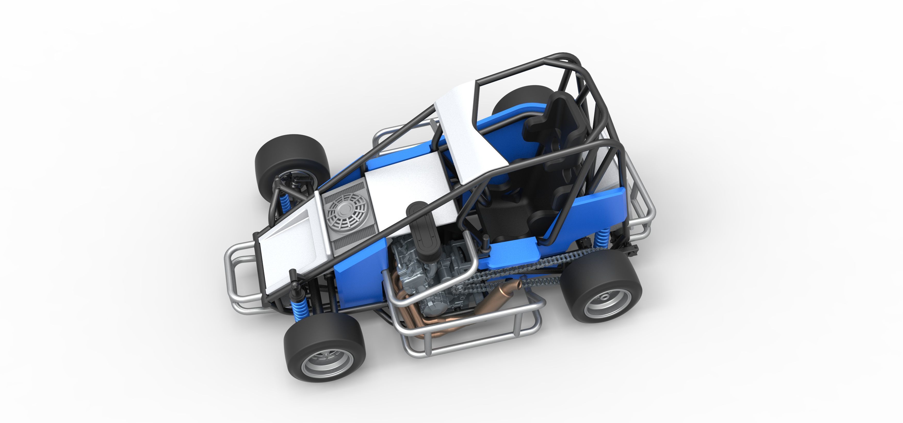 Pavement 600 Micro sprint car Scale 1 to 25 3D print model_4