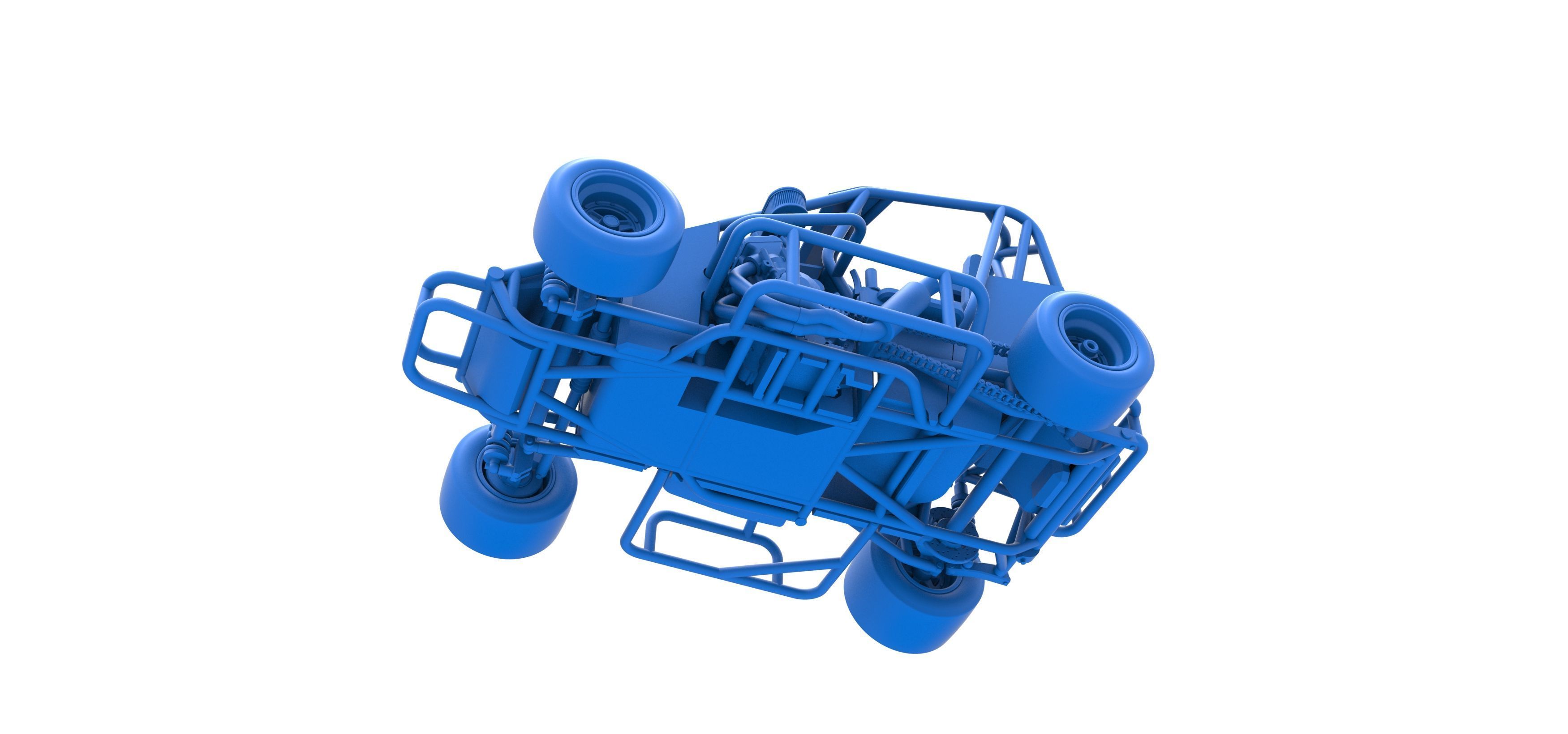 Pavement 600 Micro sprint car Scale 1 to 25 3D print model_30