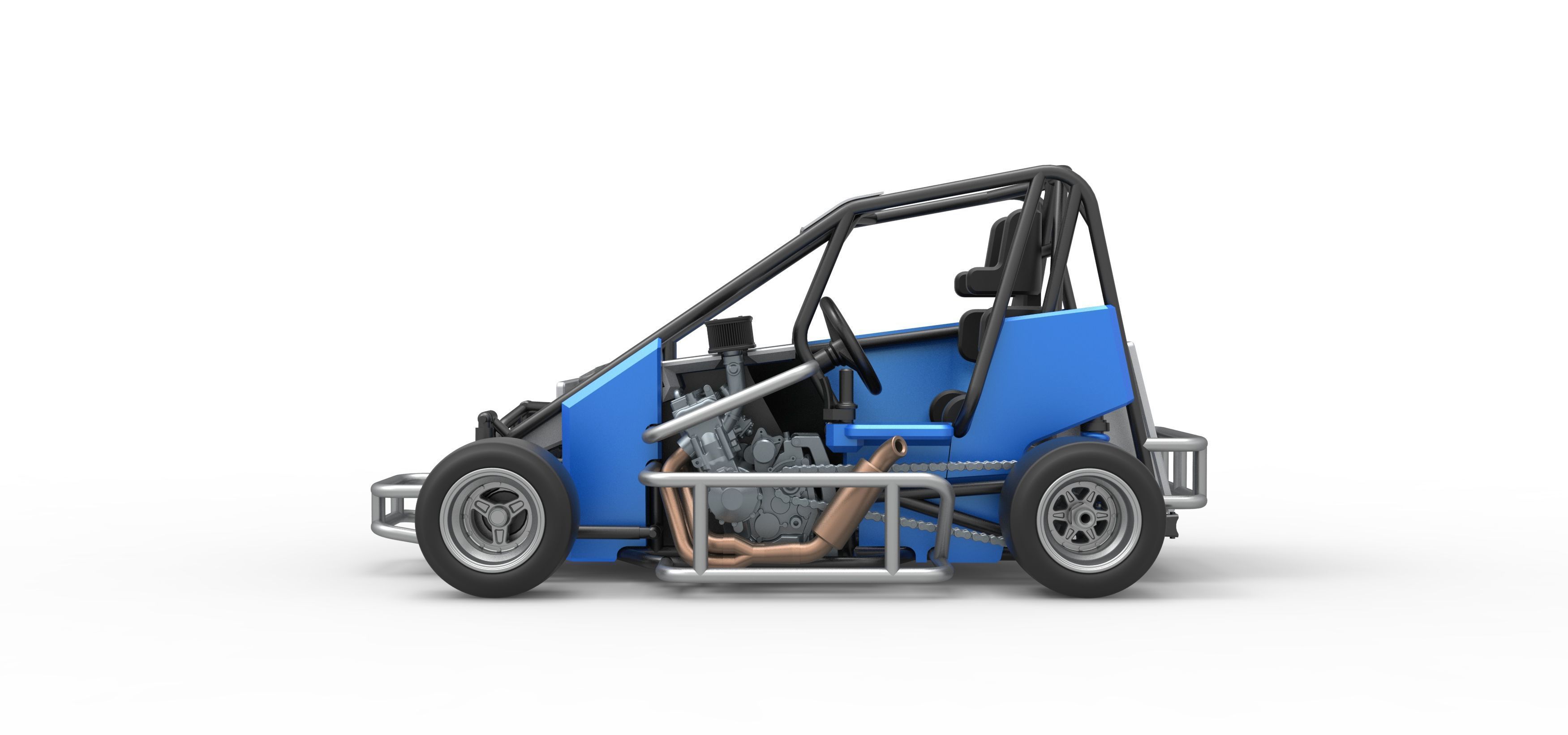 Pavement 600 Micro sprint car Scale 1 to 25 3D print model_9
