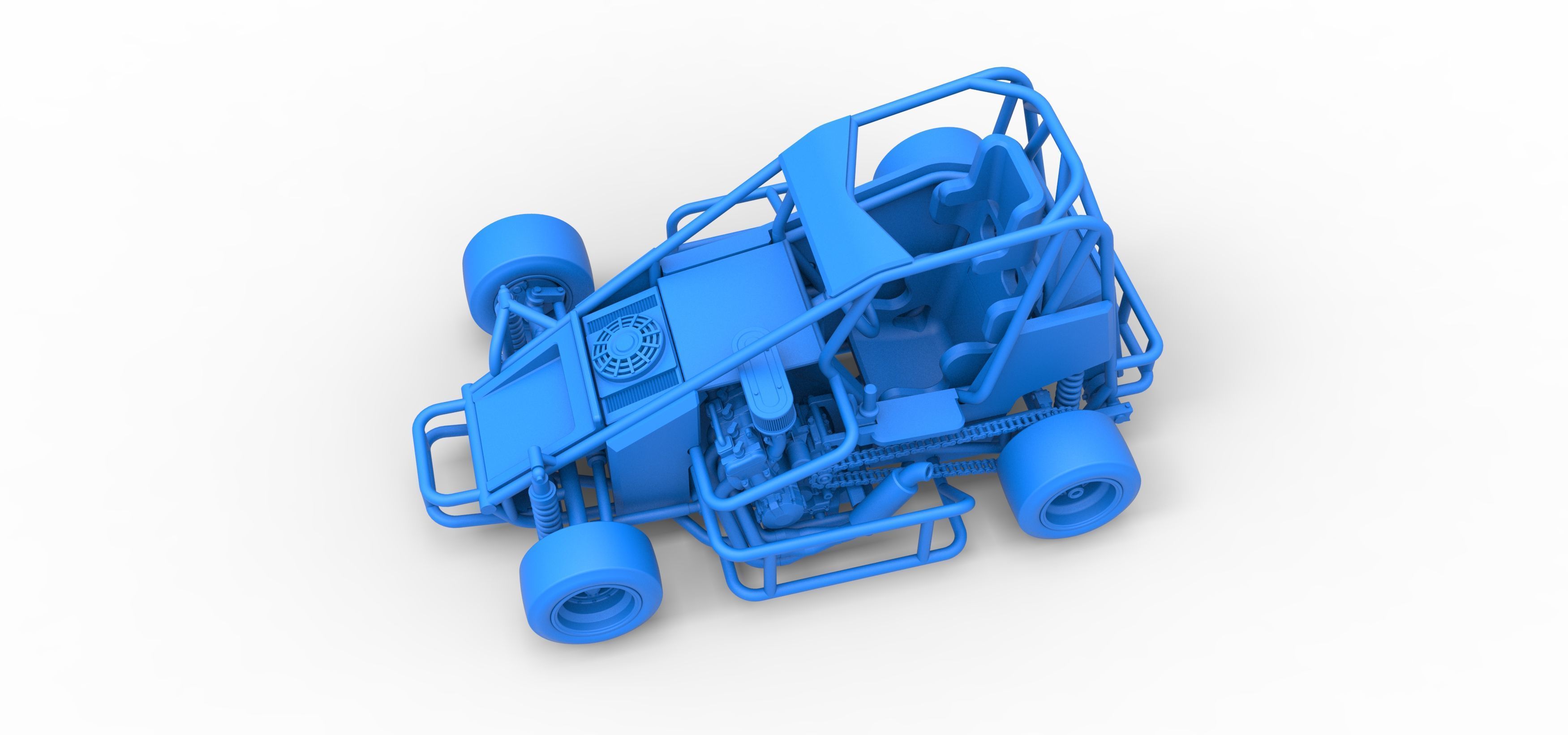 Pavement 600 Micro sprint car Scale 1 to 25 3D print model_31