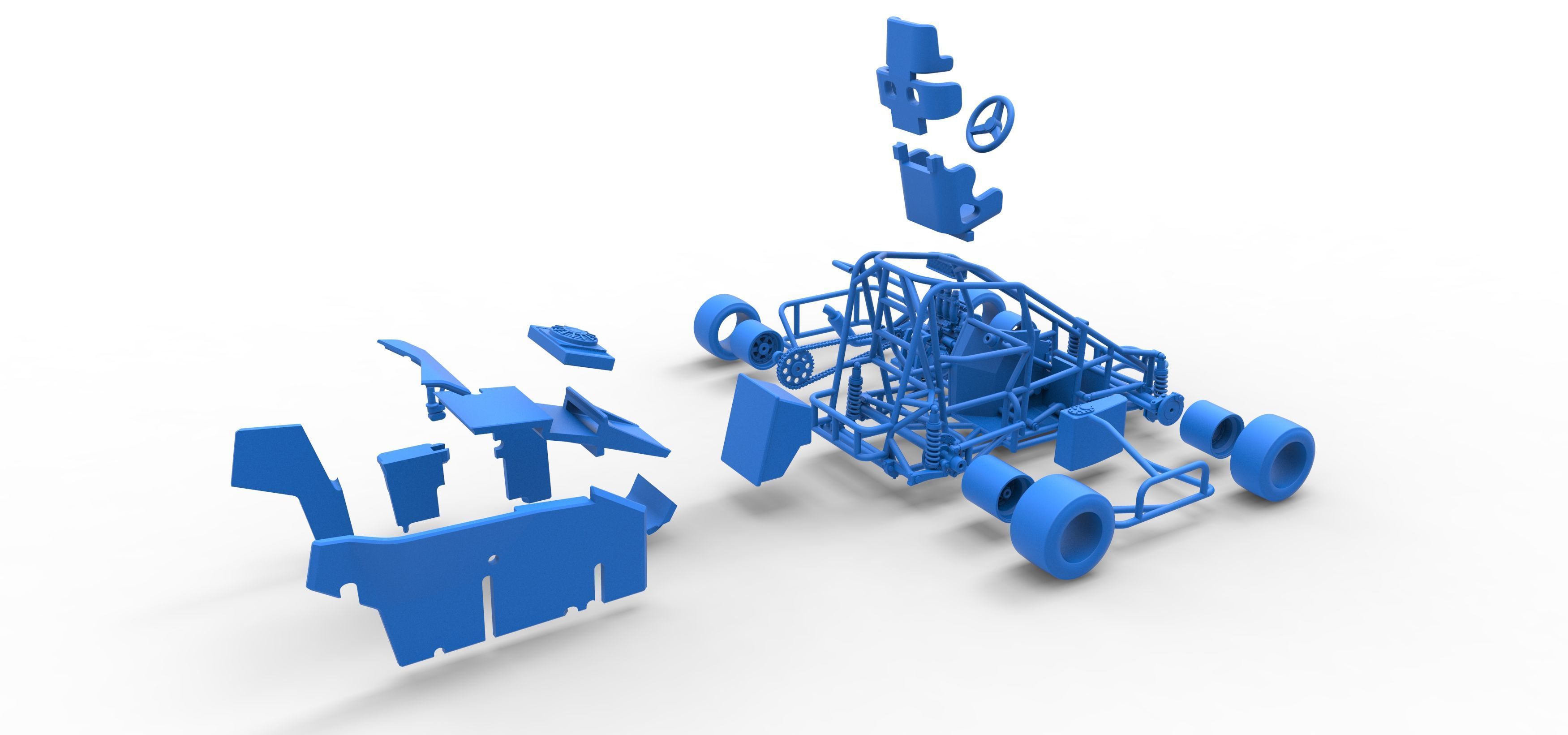Pavement 600 Micro sprint car Scale 1 to 25 3D print model_63