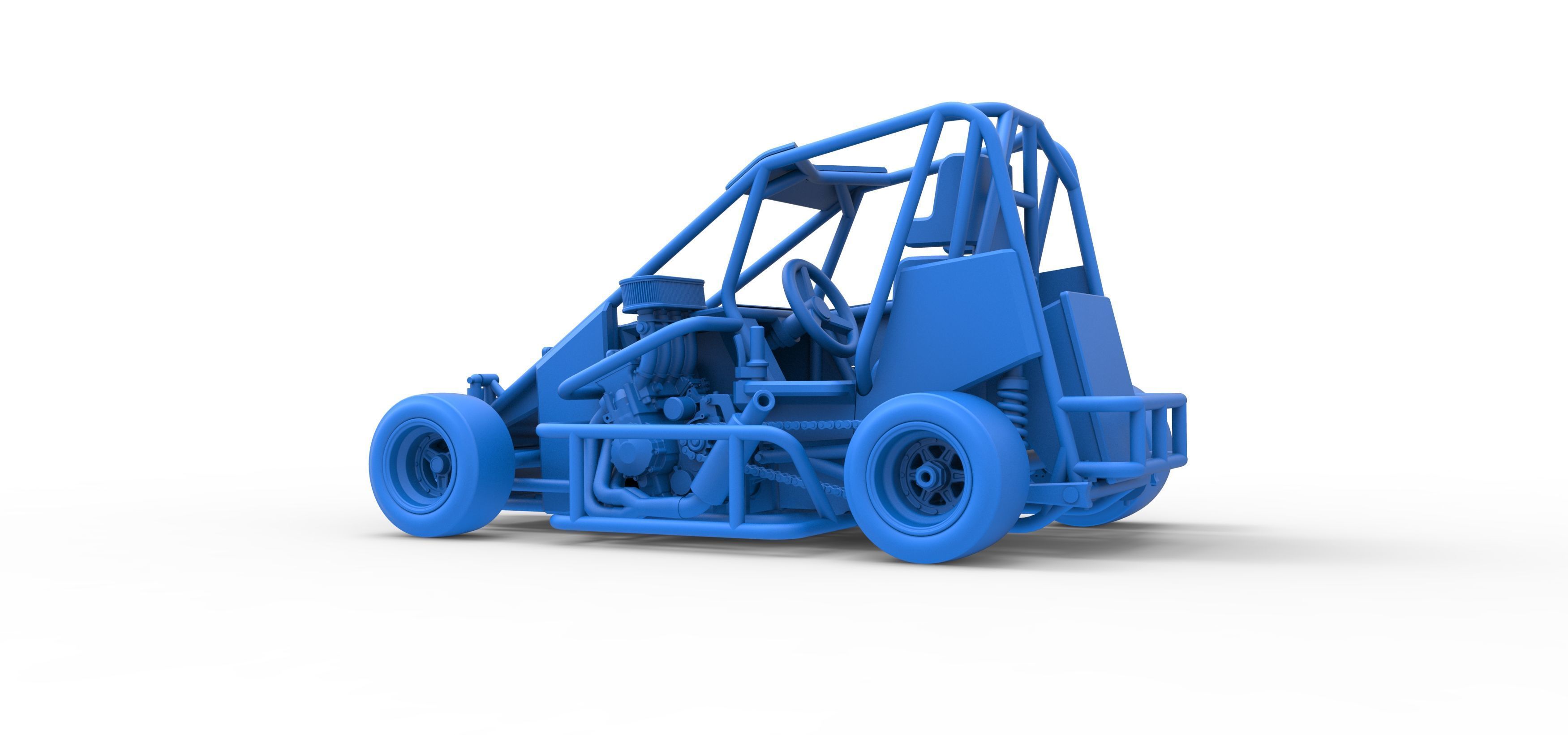 Pavement 600 Micro sprint car Scale 1 to 25 3D print model_40