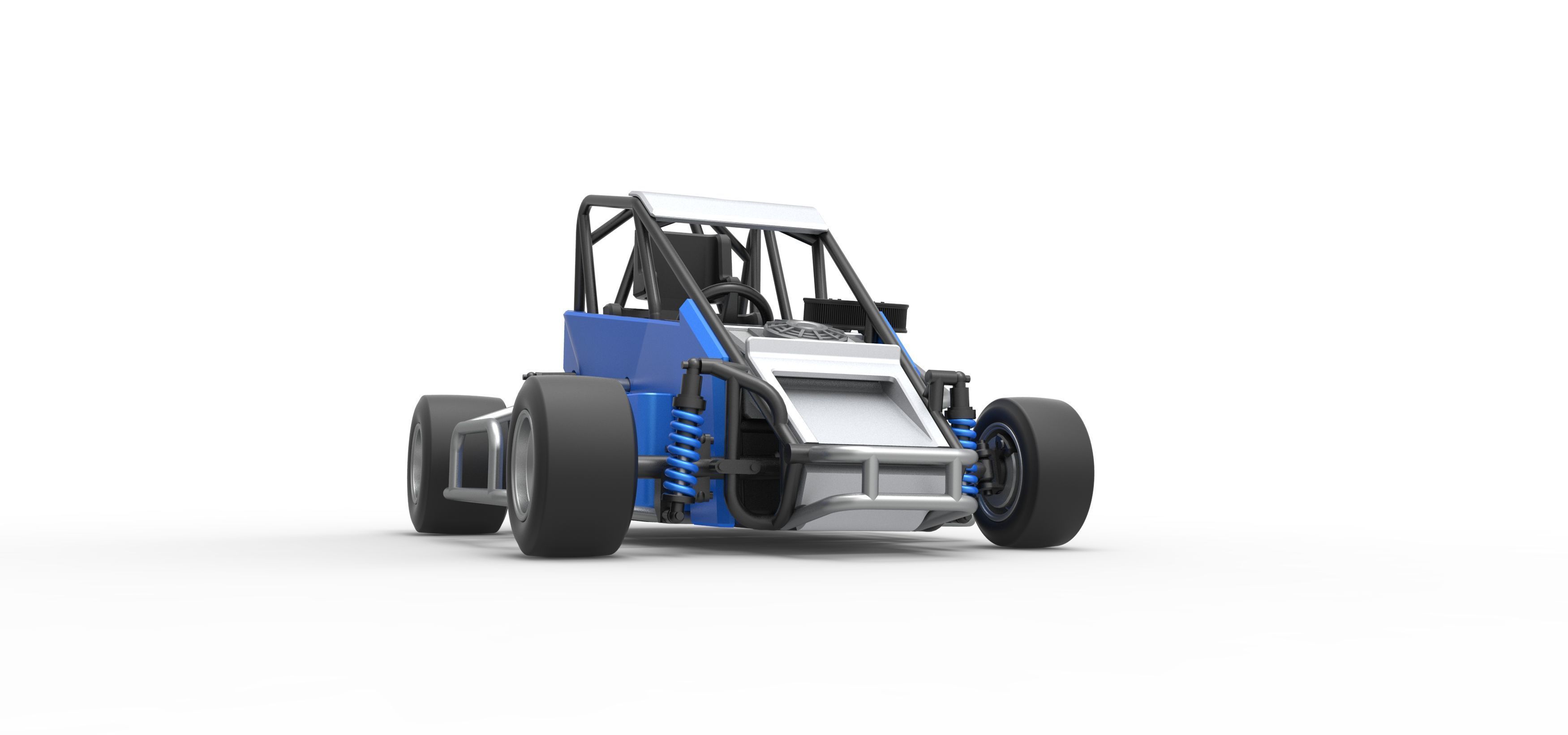 Pavement 600 Micro sprint car Scale 1 to 25 3D print model_27