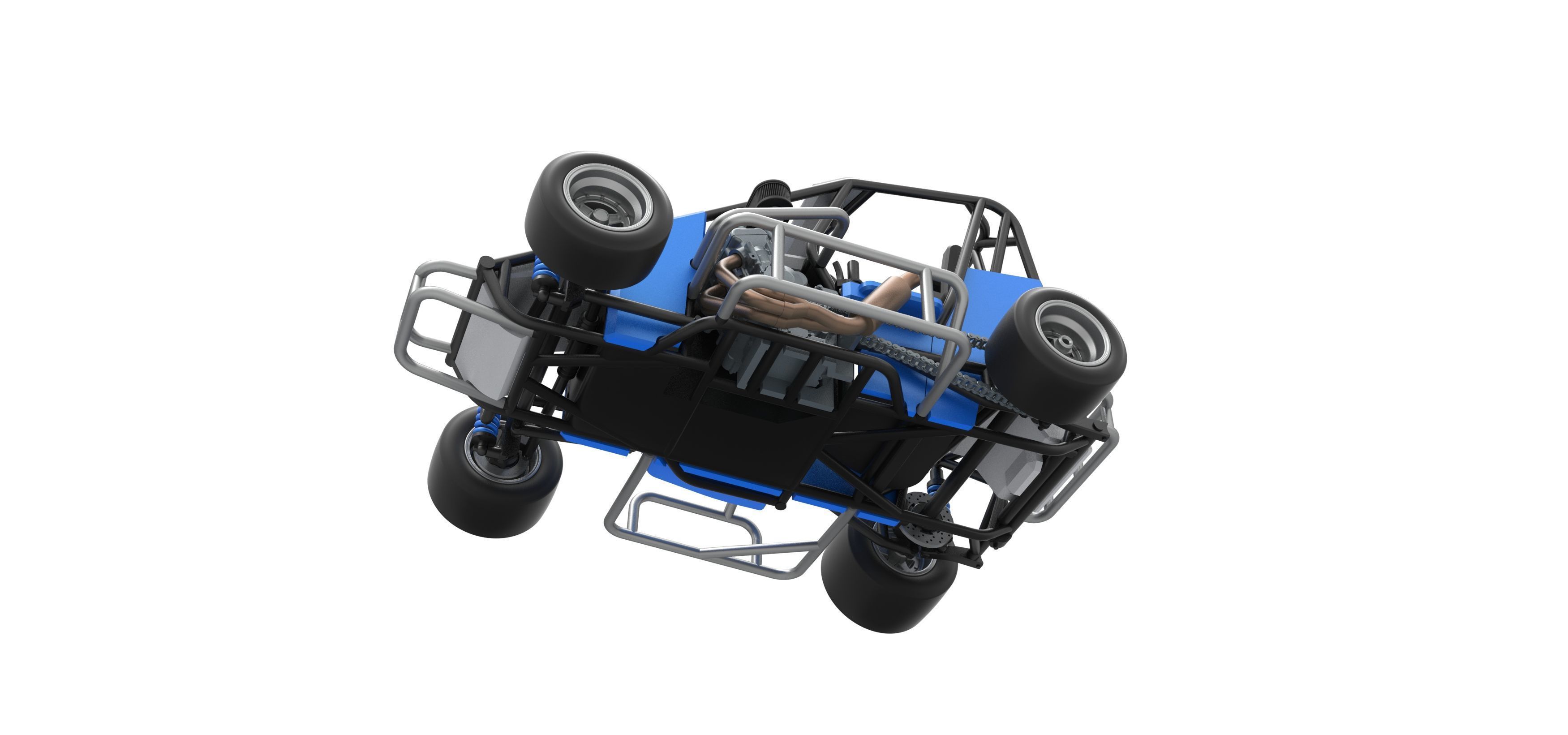 Pavement 600 Micro sprint car Scale 1 to 25 3D print model_3