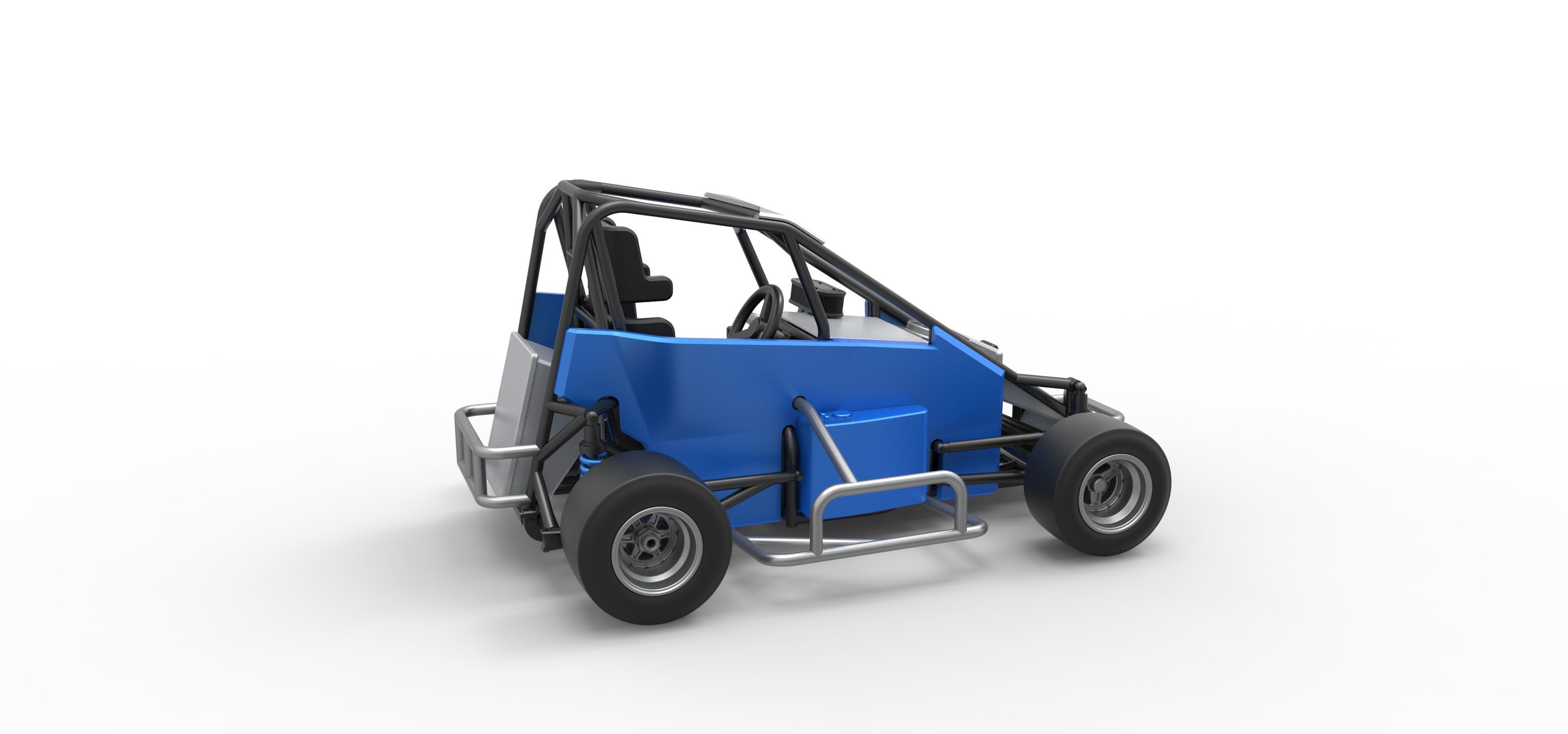 Pavement 600 Micro sprint car Scale 1 to 25 3D print model_20