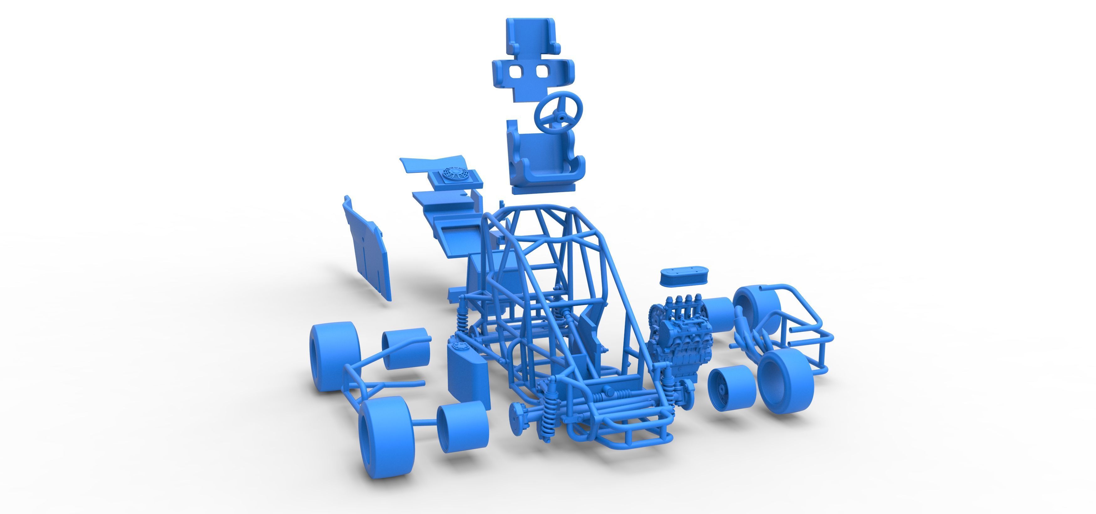 Pavement 600 Micro sprint car Scale 1 to 25 3D print model_66