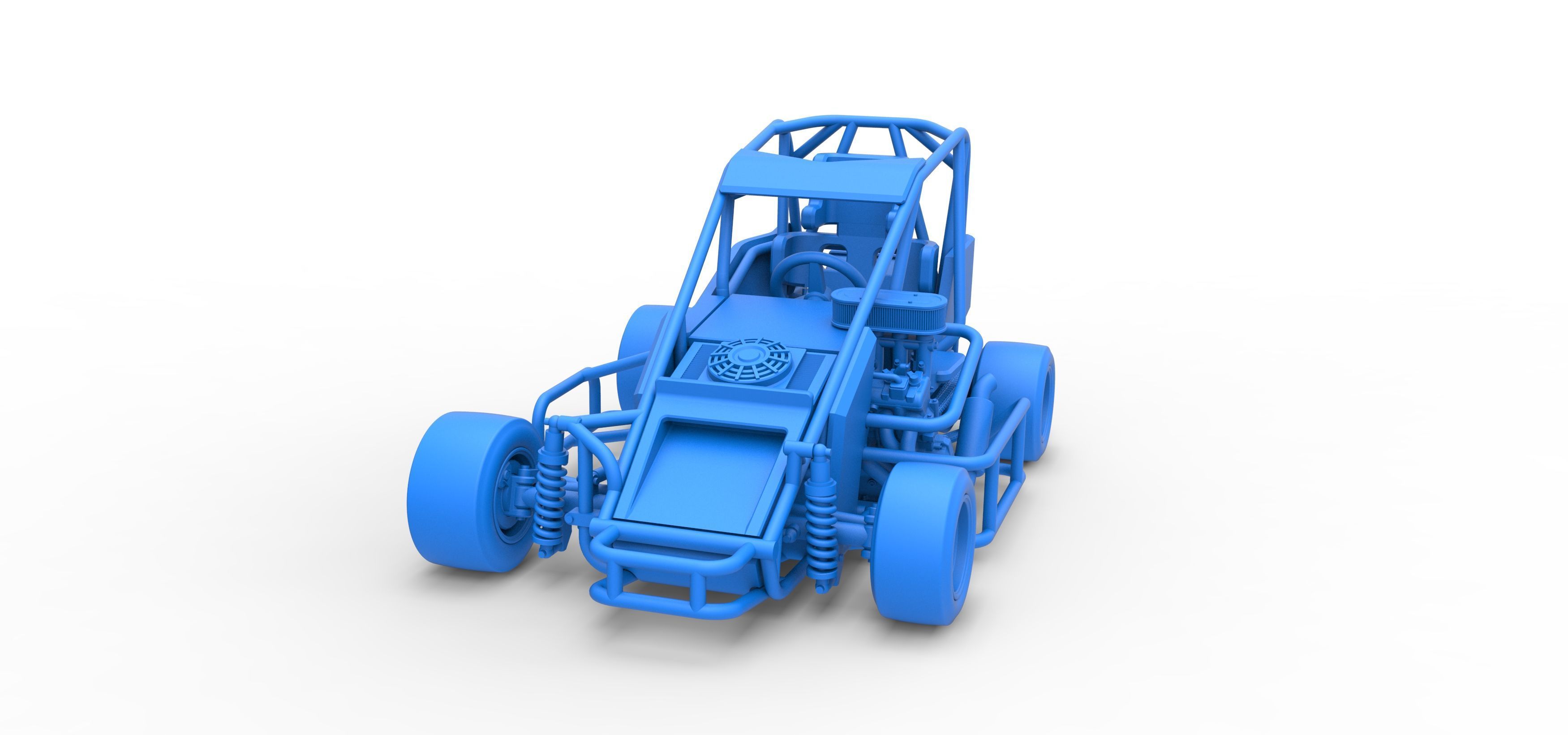 Pavement 600 Micro sprint car Scale 1 to 25 3D print model_32