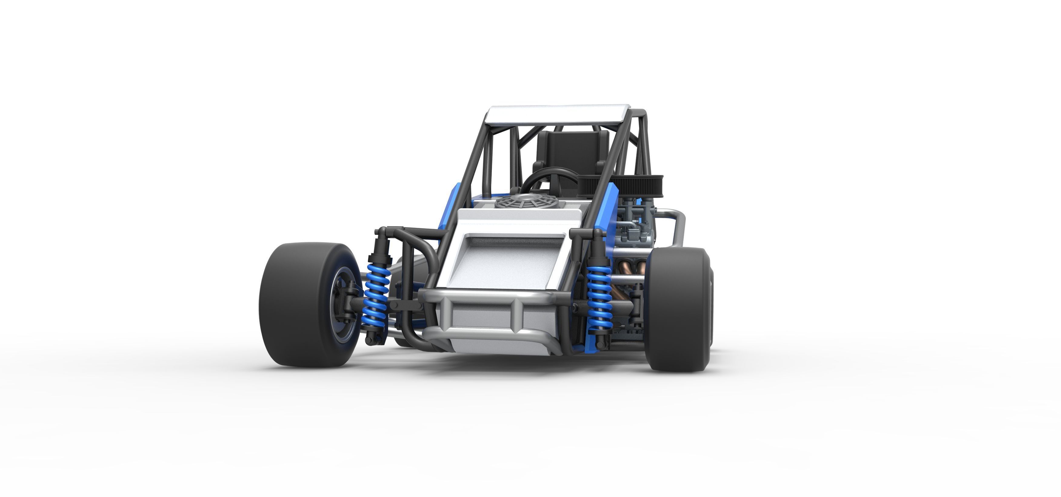 Pavement 600 Micro sprint car Scale 1 to 25 3D print model_6