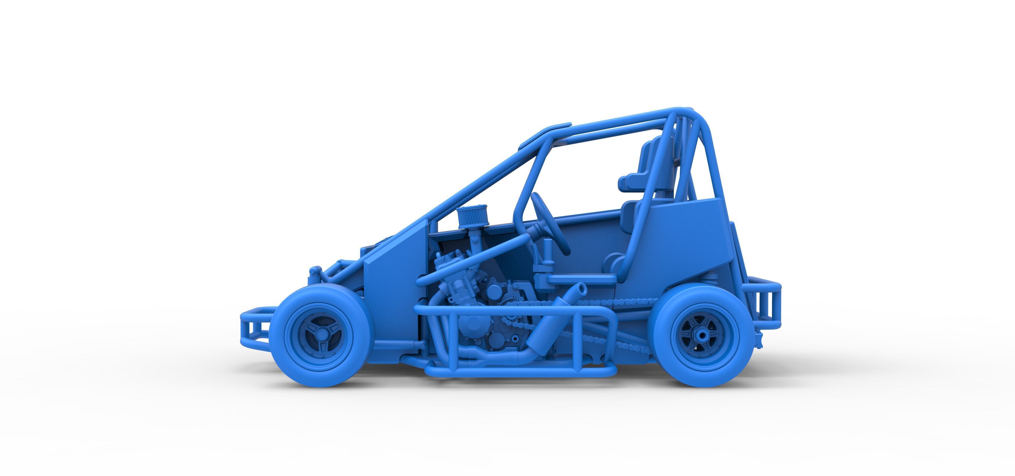 Pavement 600 Micro sprint car Scale 1 to 25 3D print model_36