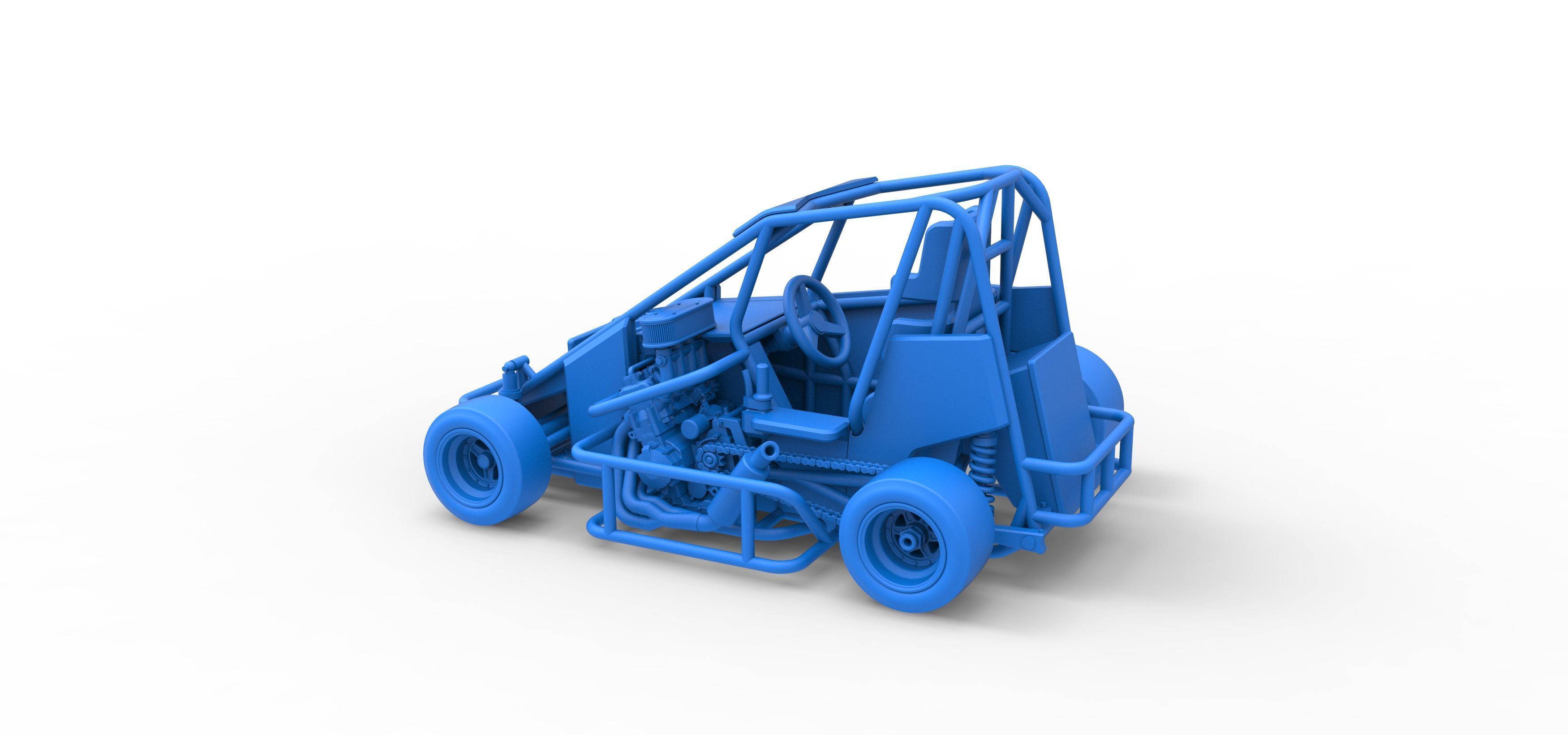 Pavement 600 Micro sprint car Scale 1 to 25 3D print model_39