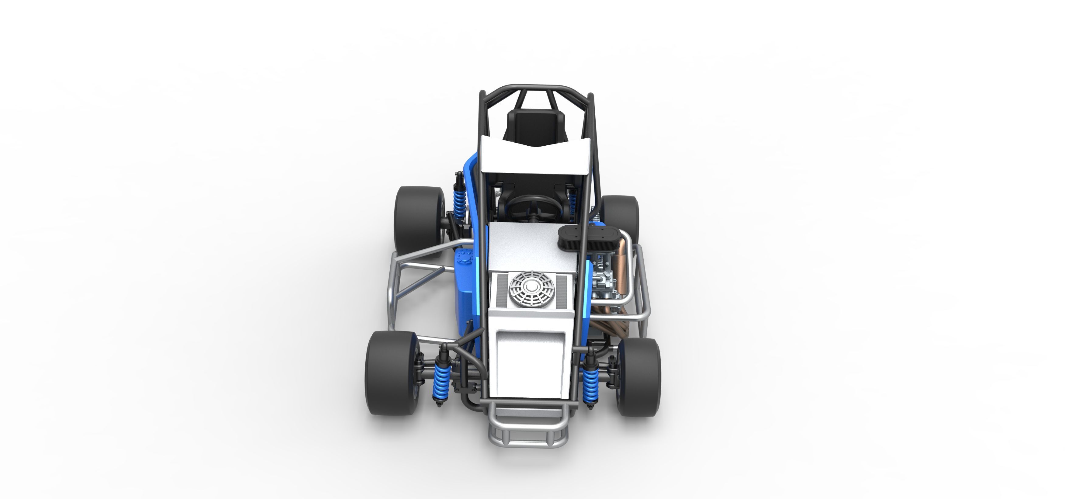 Pavement 600 Micro sprint car Scale 1 to 25 3D print model_8