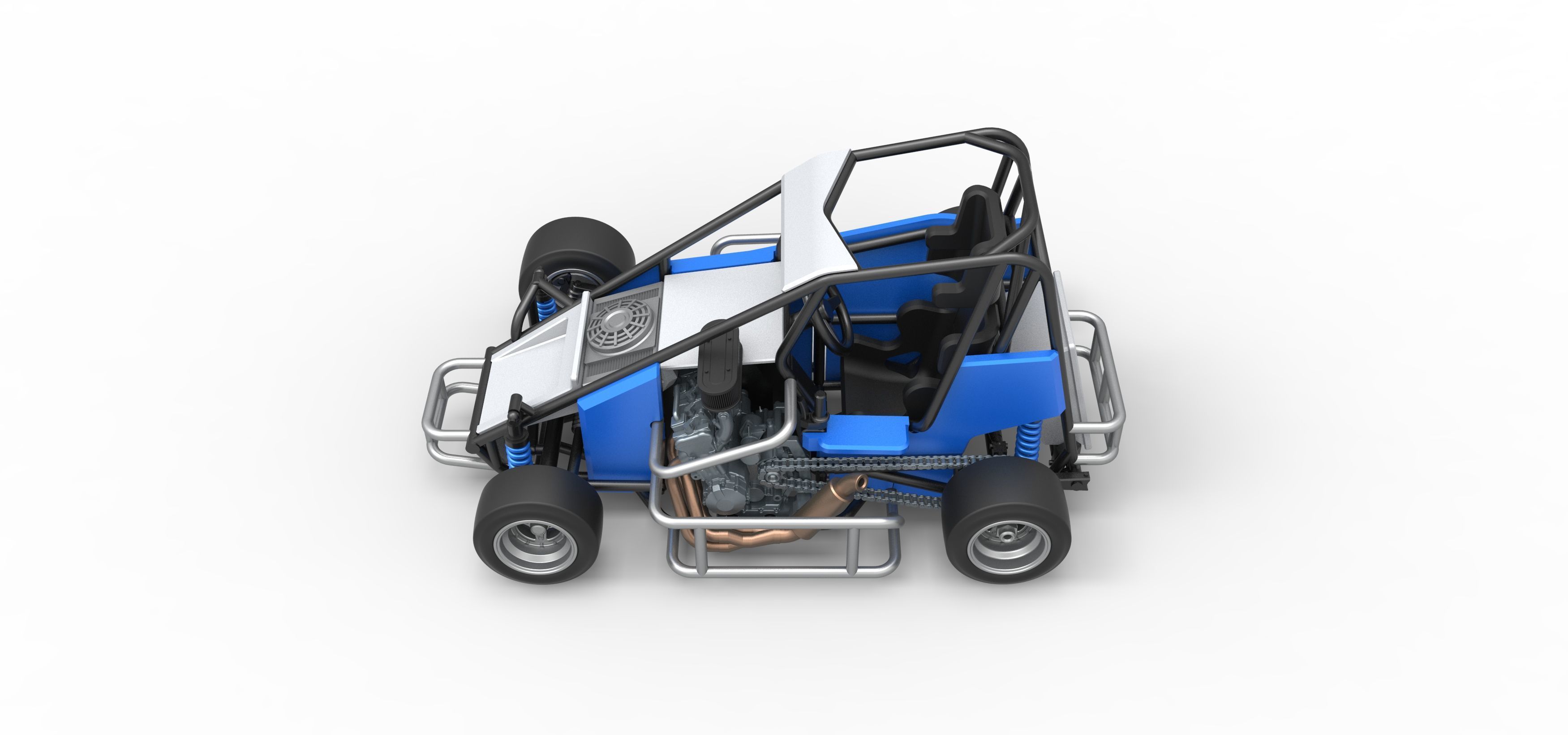 Pavement 600 Micro sprint car Scale 1 to 25 3D print model_10