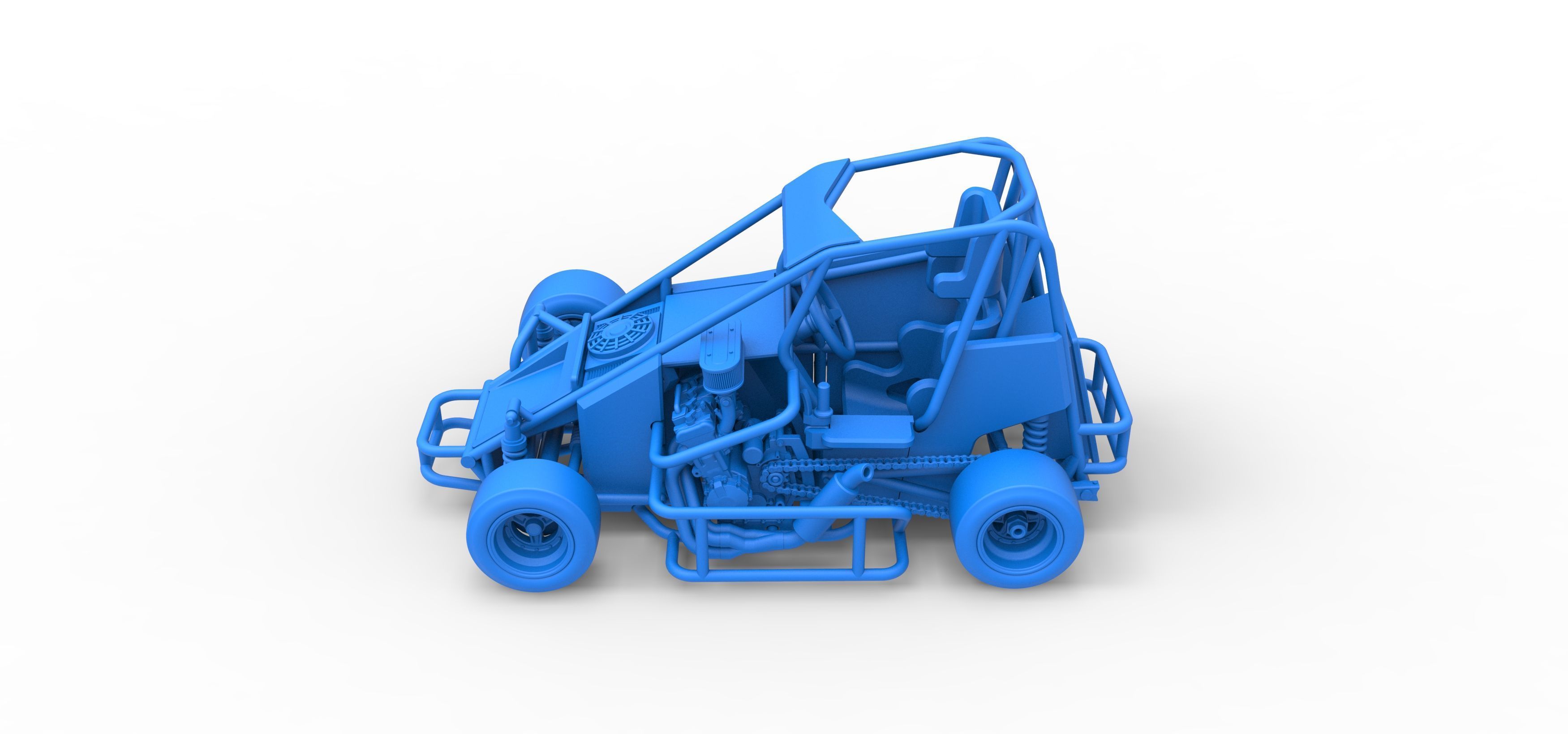 Pavement 600 Micro sprint car Scale 1 to 25 3D print model_37