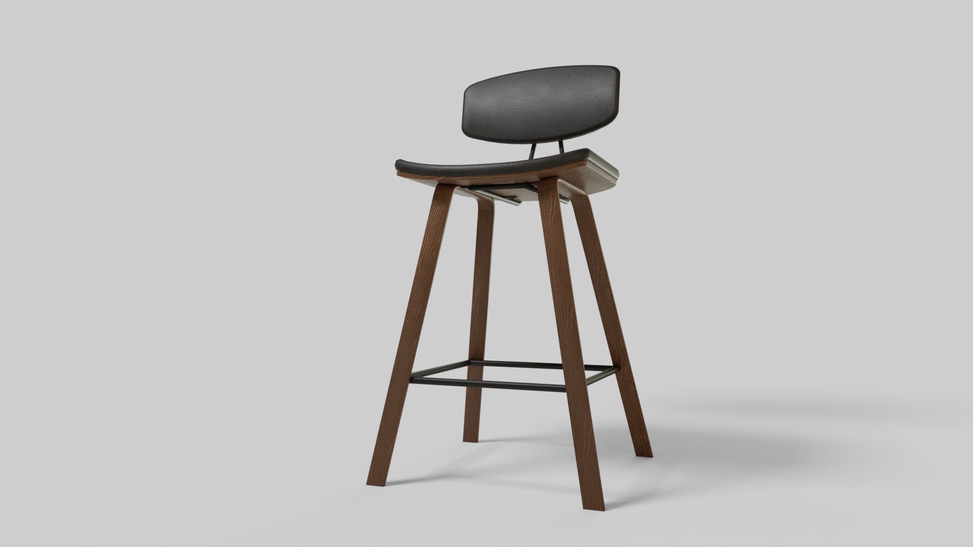 Cushioned Bar Stool 3D model_2