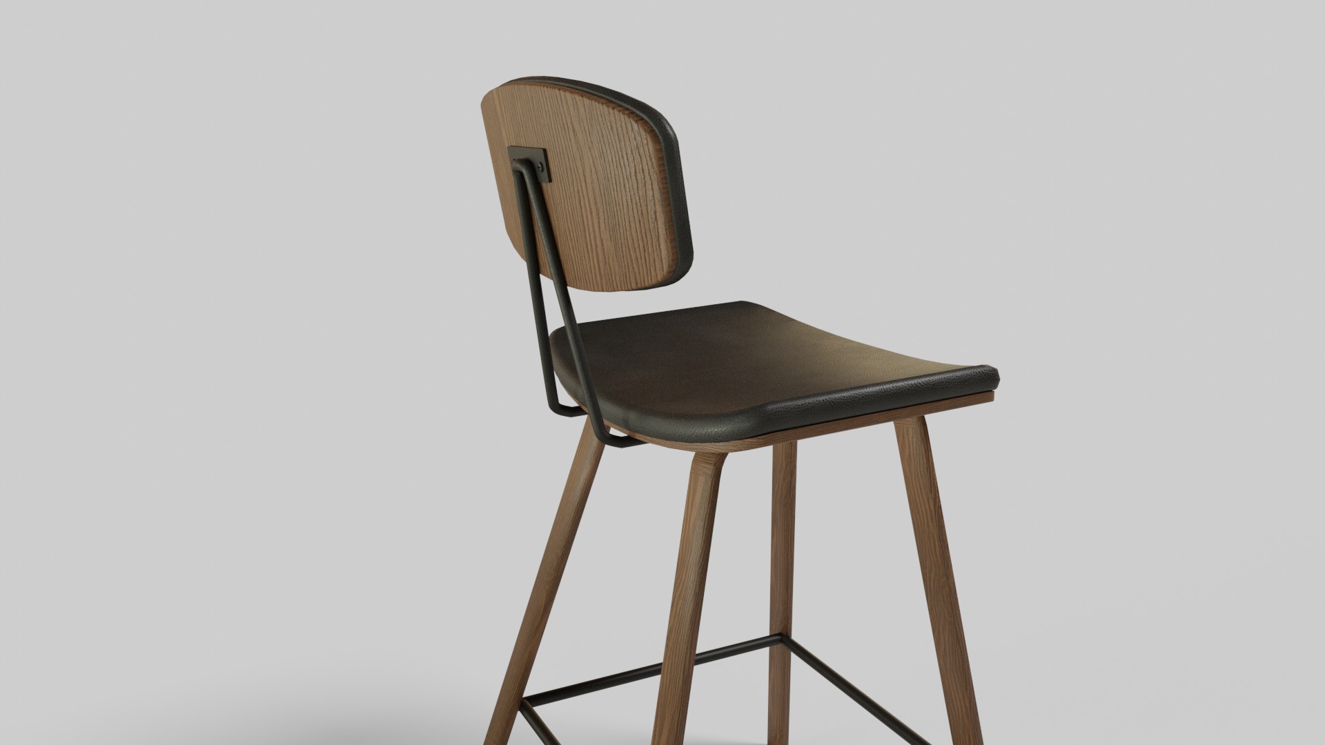 Cushioned Bar Stool 3D model_4
