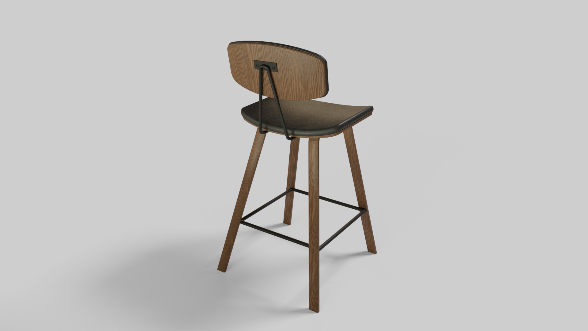 Cushioned Bar Stool 3D model_3