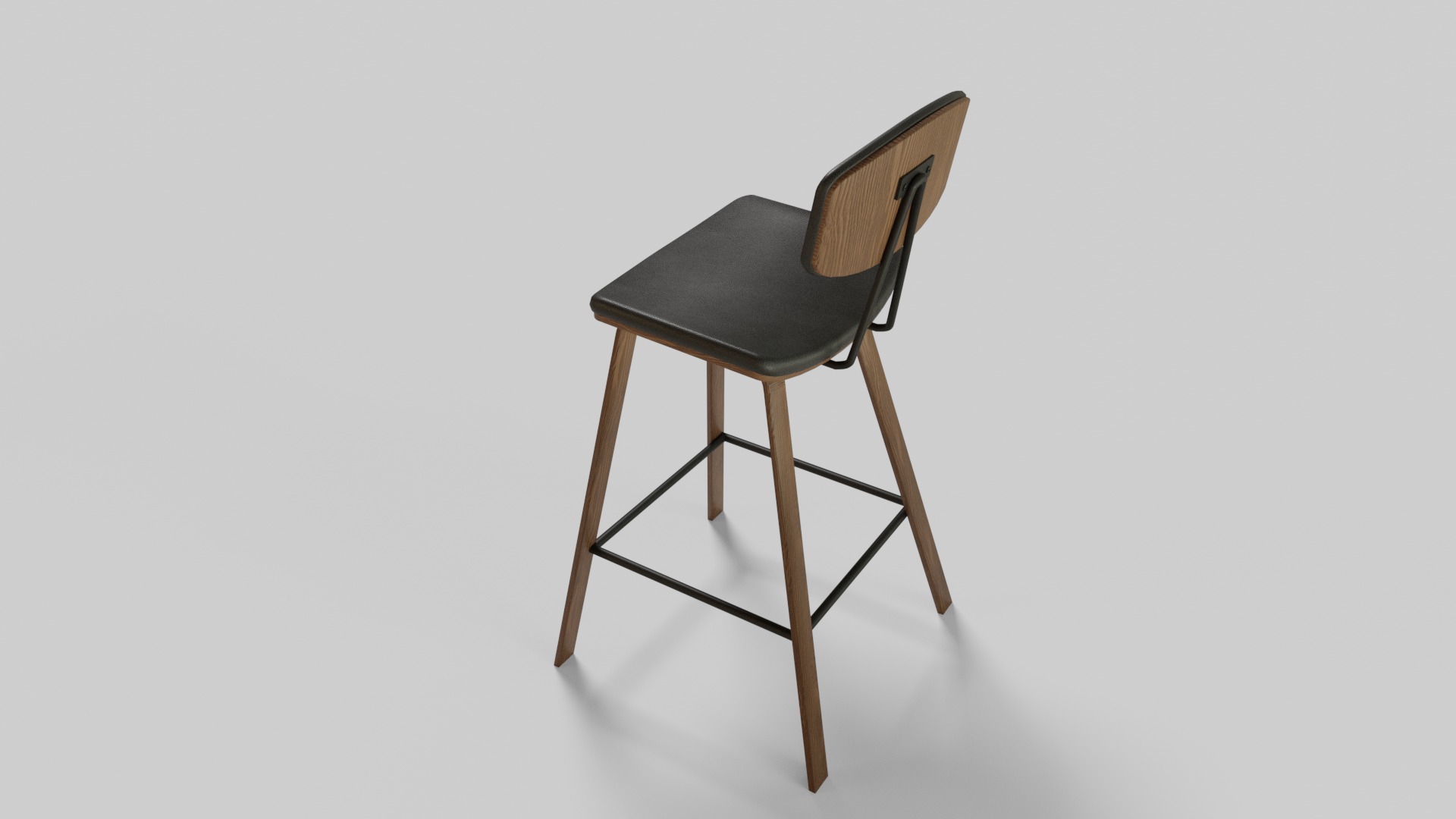 Cushioned Bar Stool 3D model_5