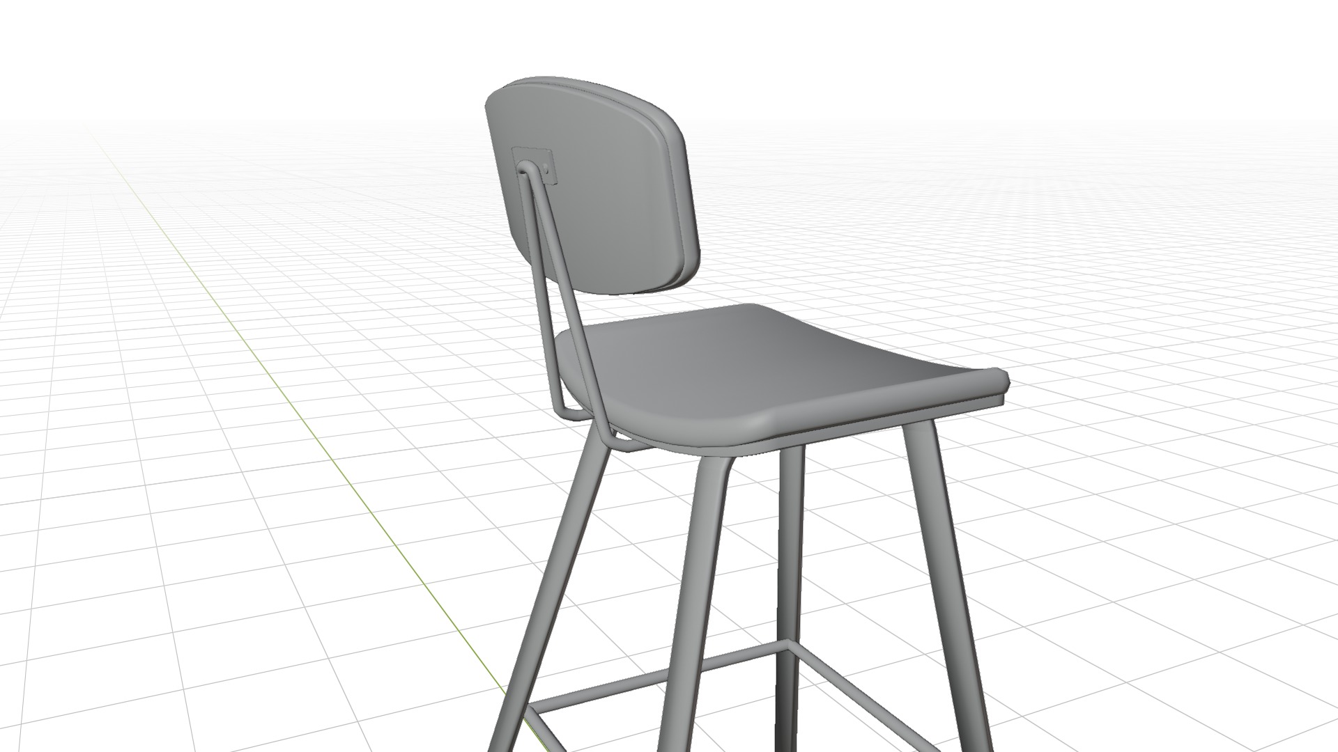 Cushioned Bar Stool 3D model_6