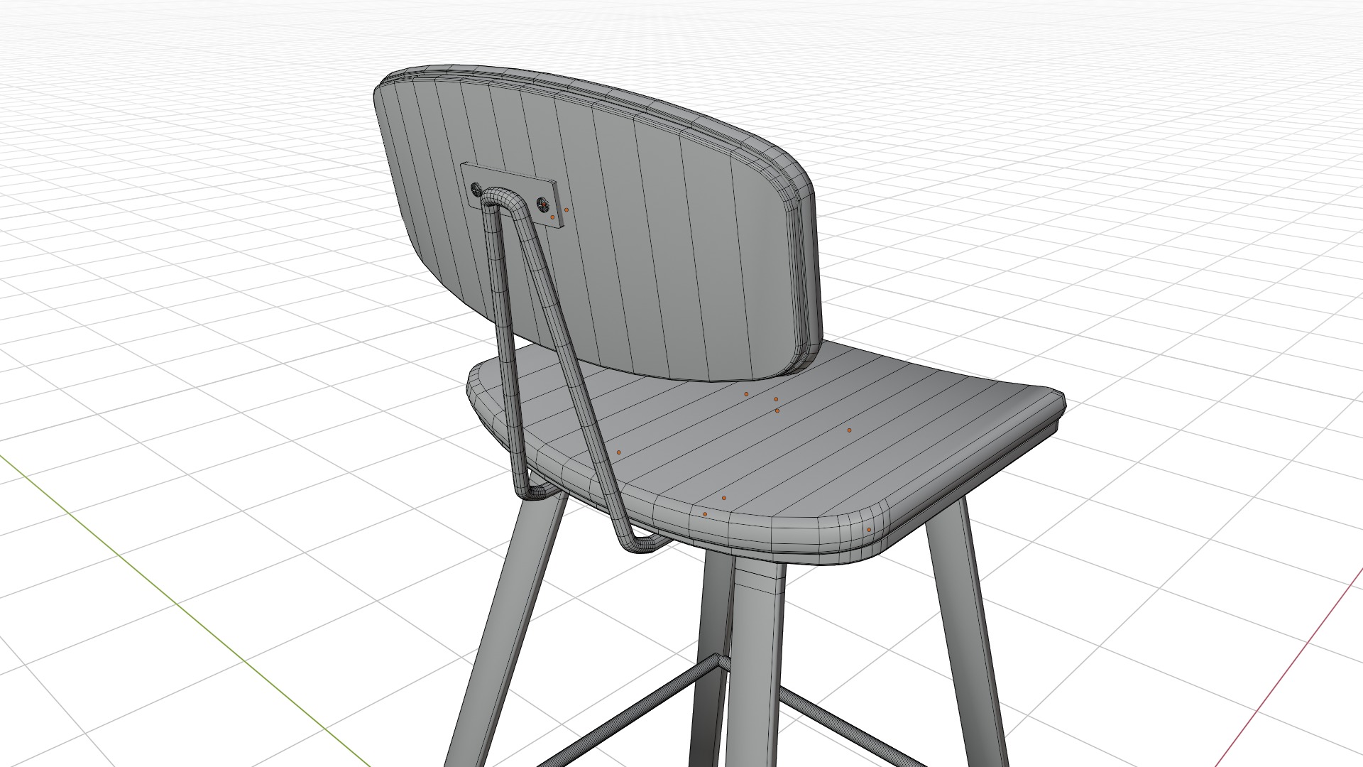Cushioned Bar Stool 3D model_7