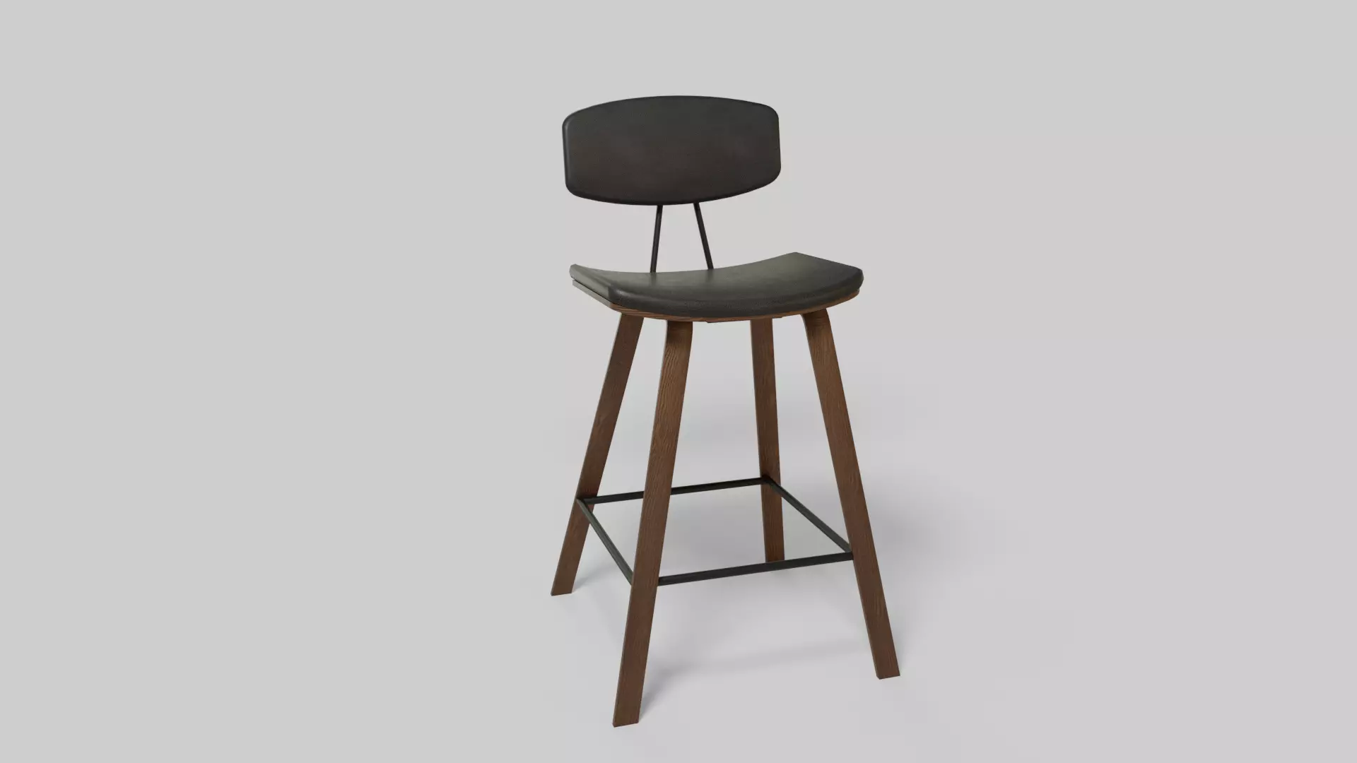 Cushioned Bar Stool 3D model_0