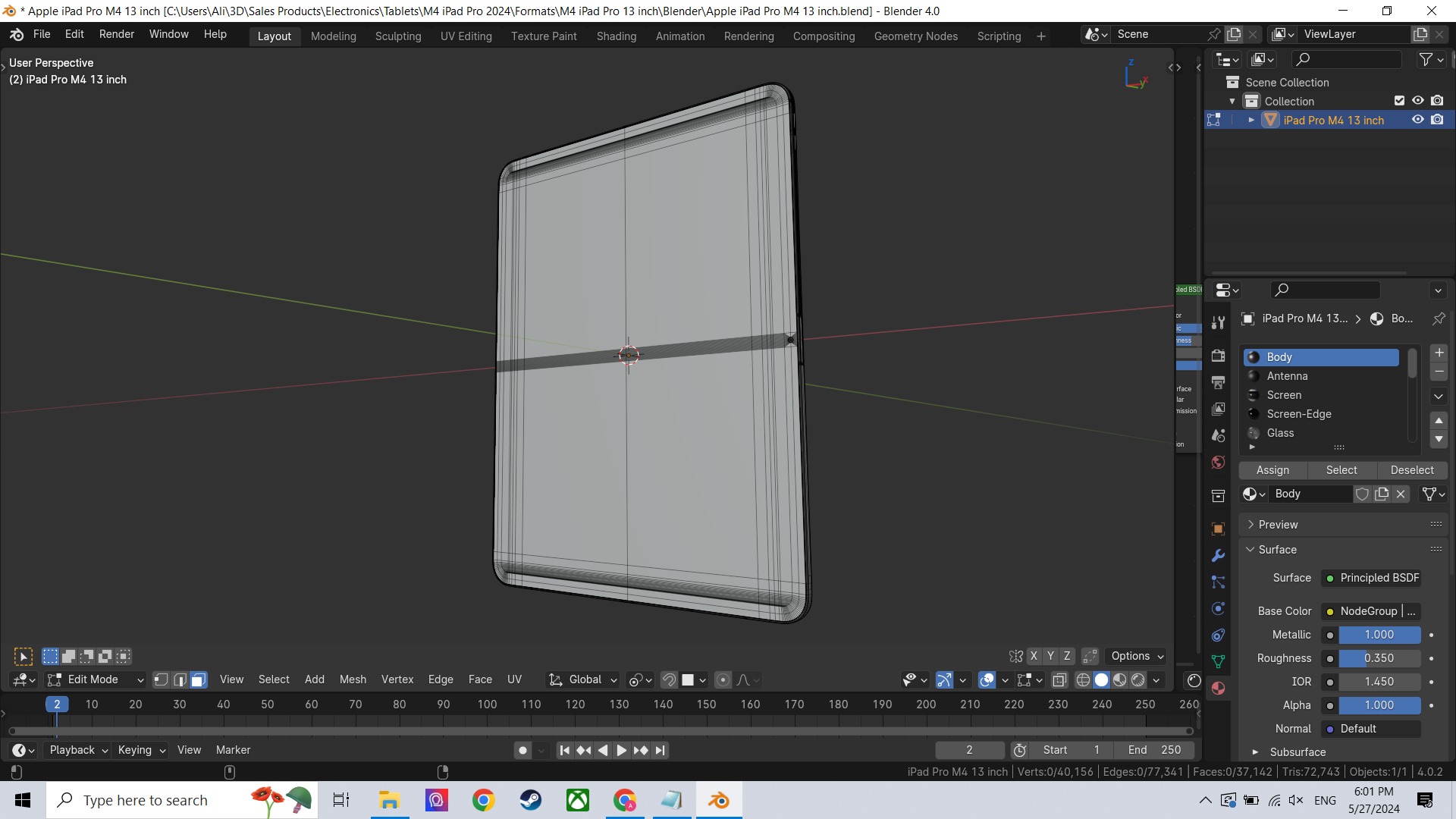 Apple iPhone 16 Pro and iPad Pro 2024 in Official Design Low-poly 3D model_20