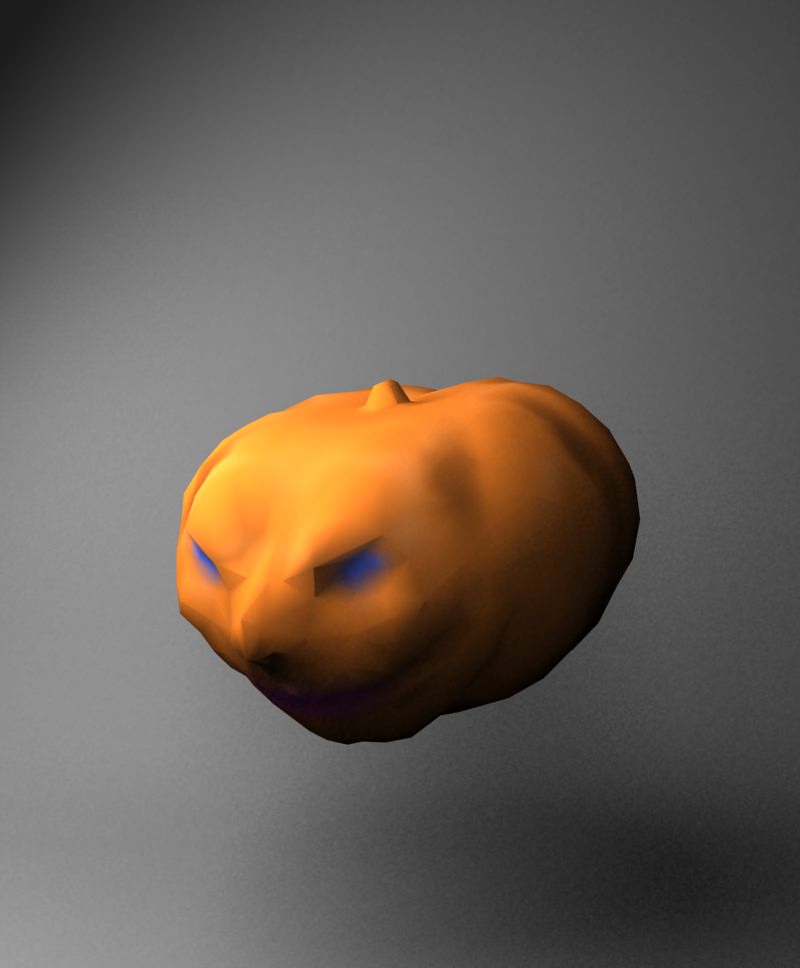 Halloween pumpkin with eyes 3D model_1
